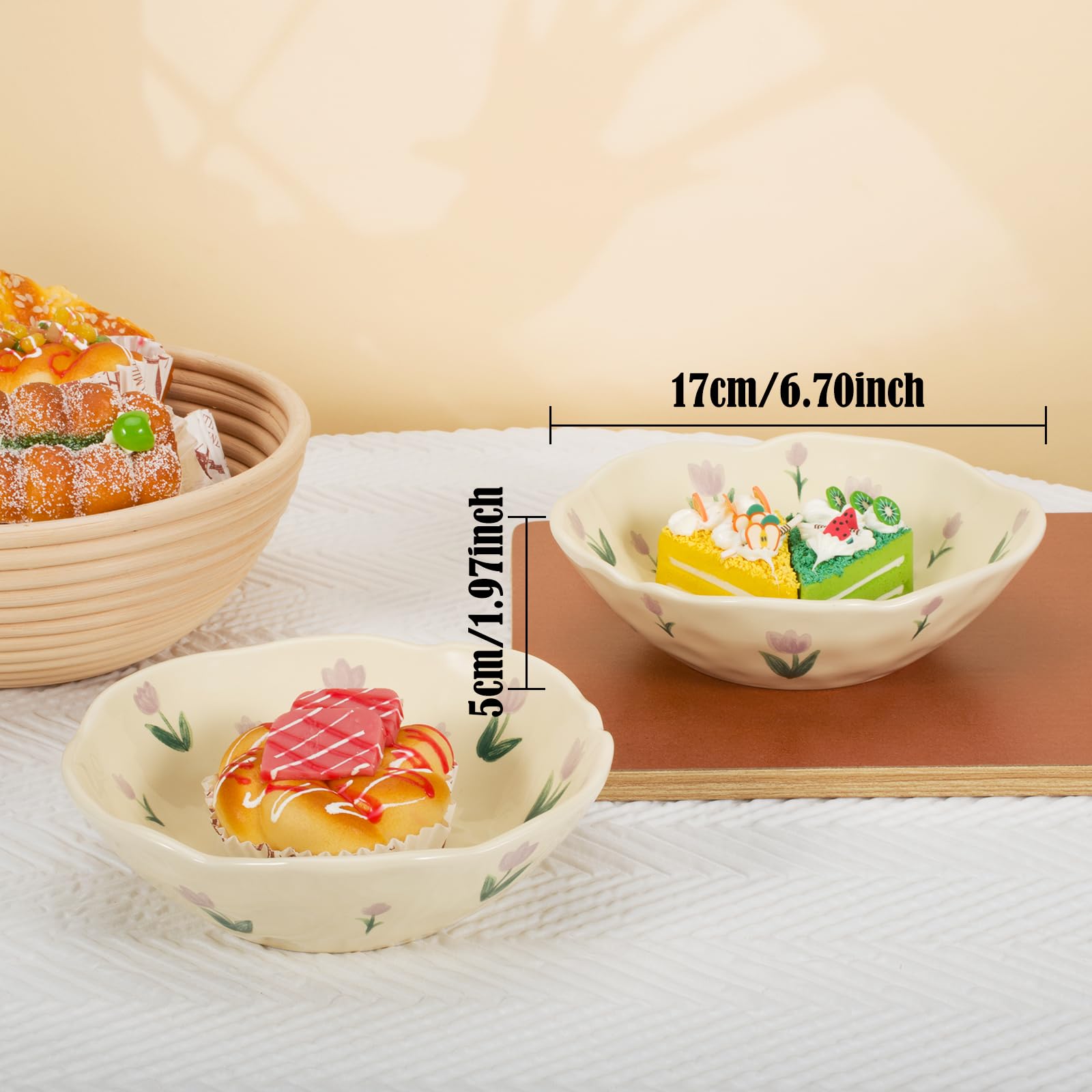 Amazon.com: Koythin Salad Bowls Set of 2, Cute Purple Tulip Flower