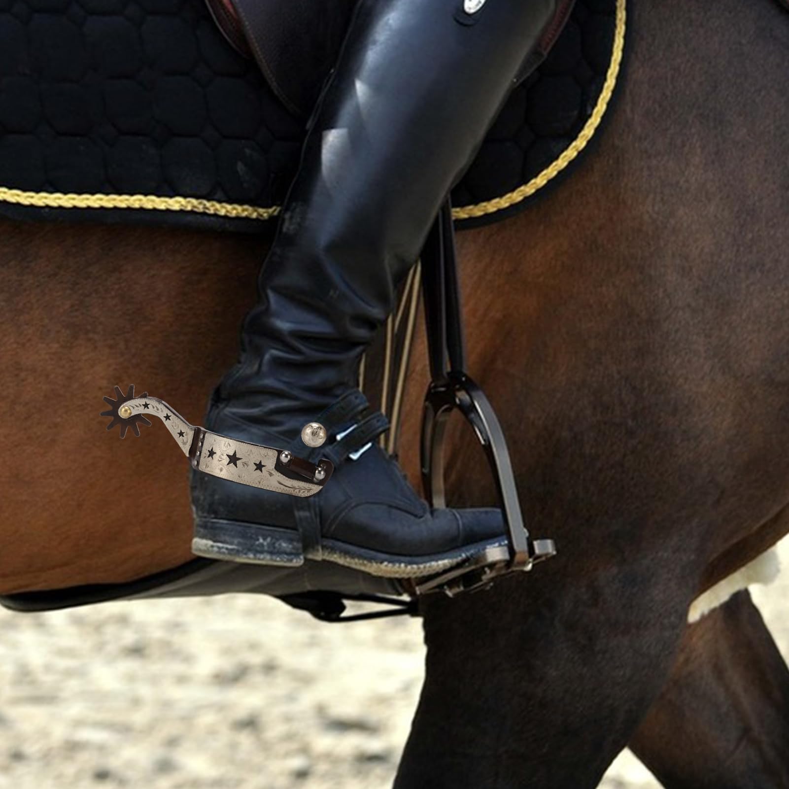 Speroni da Equitazione, 2 Pezzi Speroni Western da Cowboy Speroni da Cavallo in Acciaio Inossidabile Vintage con Ingranaggio Rotante per Cavalli, Pony, speroni da Equitazione antiruggine