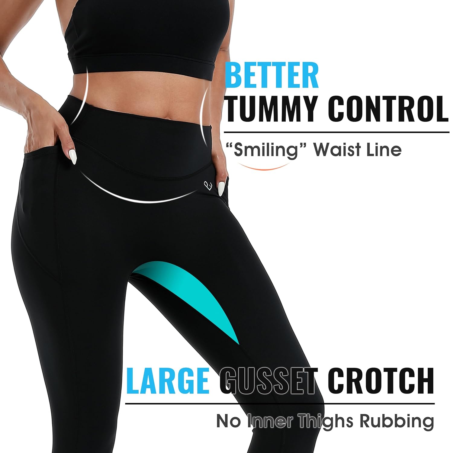 No Front Seam Leggings with Pockets for Women, Tummy Control High Waisted Leggings, Women's Workout Gym Yoga Pants - Image 4
