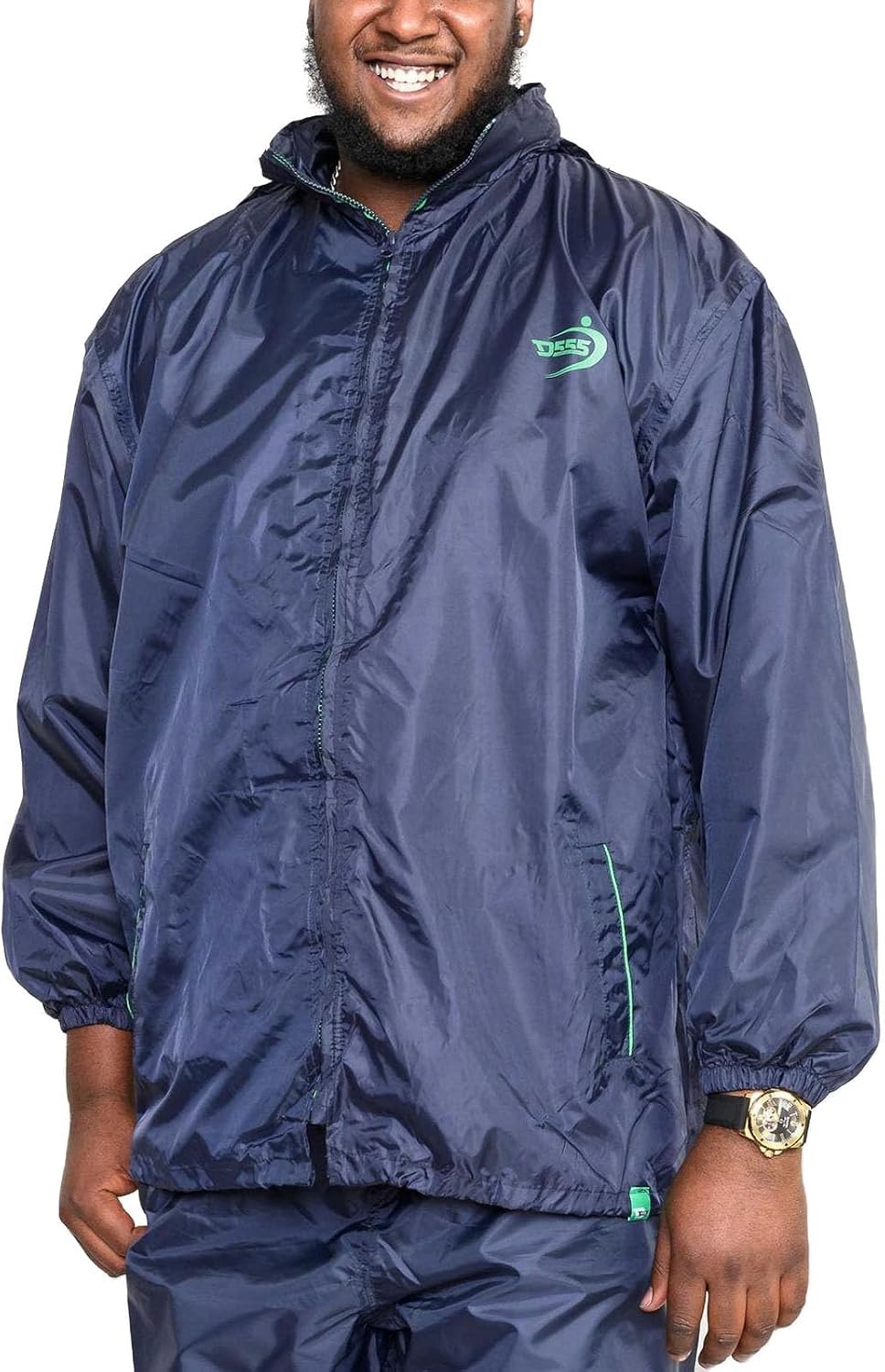 Duke D555 Mens Zac Big Tall Packaway Weather Proof Rain Jacket - Black