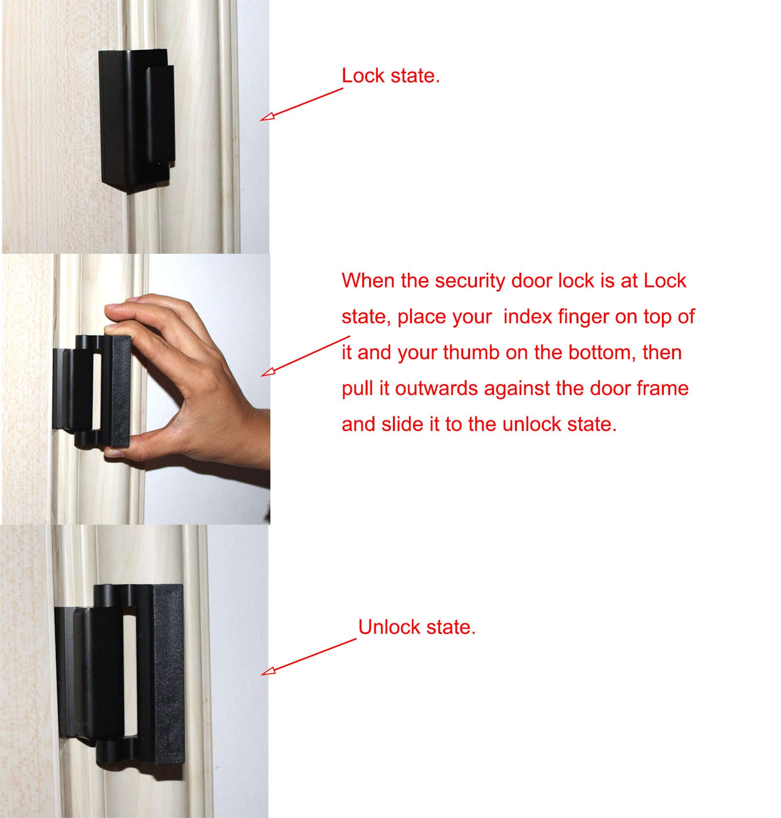 One Piece of Aluminum Alloy Security Door Lock Reinforcement Dead Bolt Child Safety Door lockoxidized Gold Color - Image 4