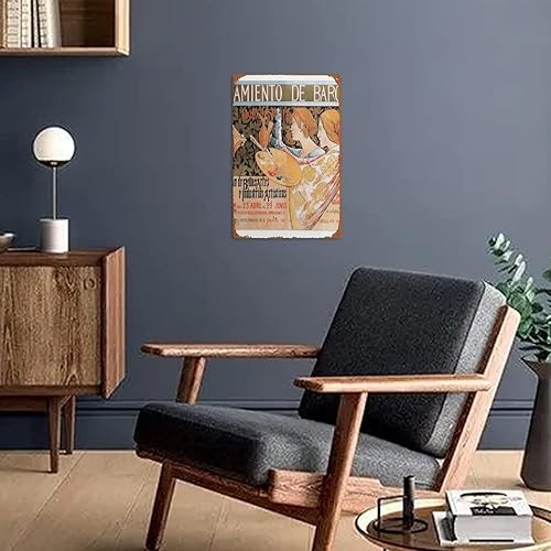 Miniatura 5 de Alexandre de Riquer - 3rd exposicion de Bellas Artes Tin poster, ideal wall decoration for offices, restaurants, bars, cafes, residences, gardens,
