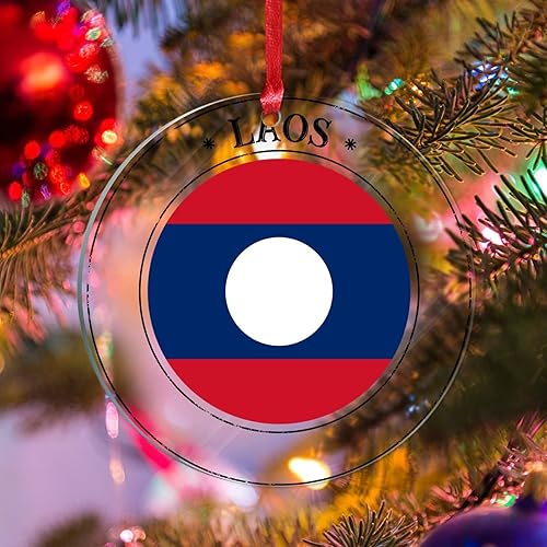 Vista 106 de Bandera nacional de Kuwait, decoración de árbol de Navidad de acrílico, adorno de recuerdo de la ciudad, adorno colgante para árbol de Navidad