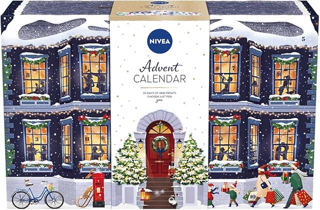 NIVEA Advent Calendar 2022 (24 Pieces), NIVEA Gift Set Includes Moisturiser, Face Wash, Shower Gel, Aftershave Balm, Lip Balms, Anti-Perspirants, and More Gifts for Women