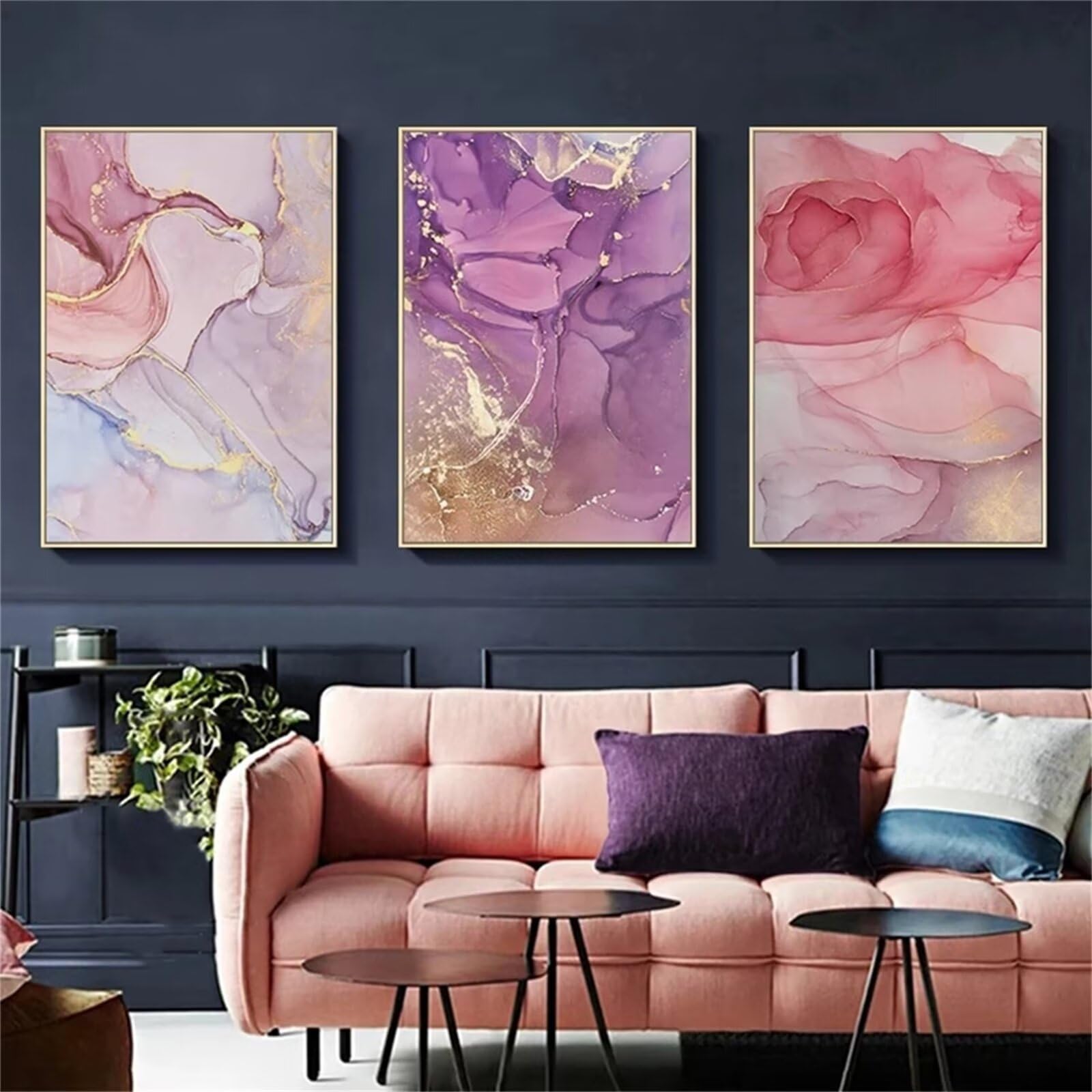 Kit Diamond Painting 3 Pièces Rose 60x80cm | Peinture Diamant 5D complet