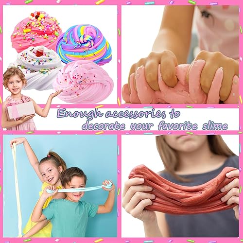 Miniatura 3 de KUALUDJIT Paquete de 15 unidades de slime de mantequilla con dijes de pastel súper suave y antiadherente, juguete para aliviar el estrés para niñas