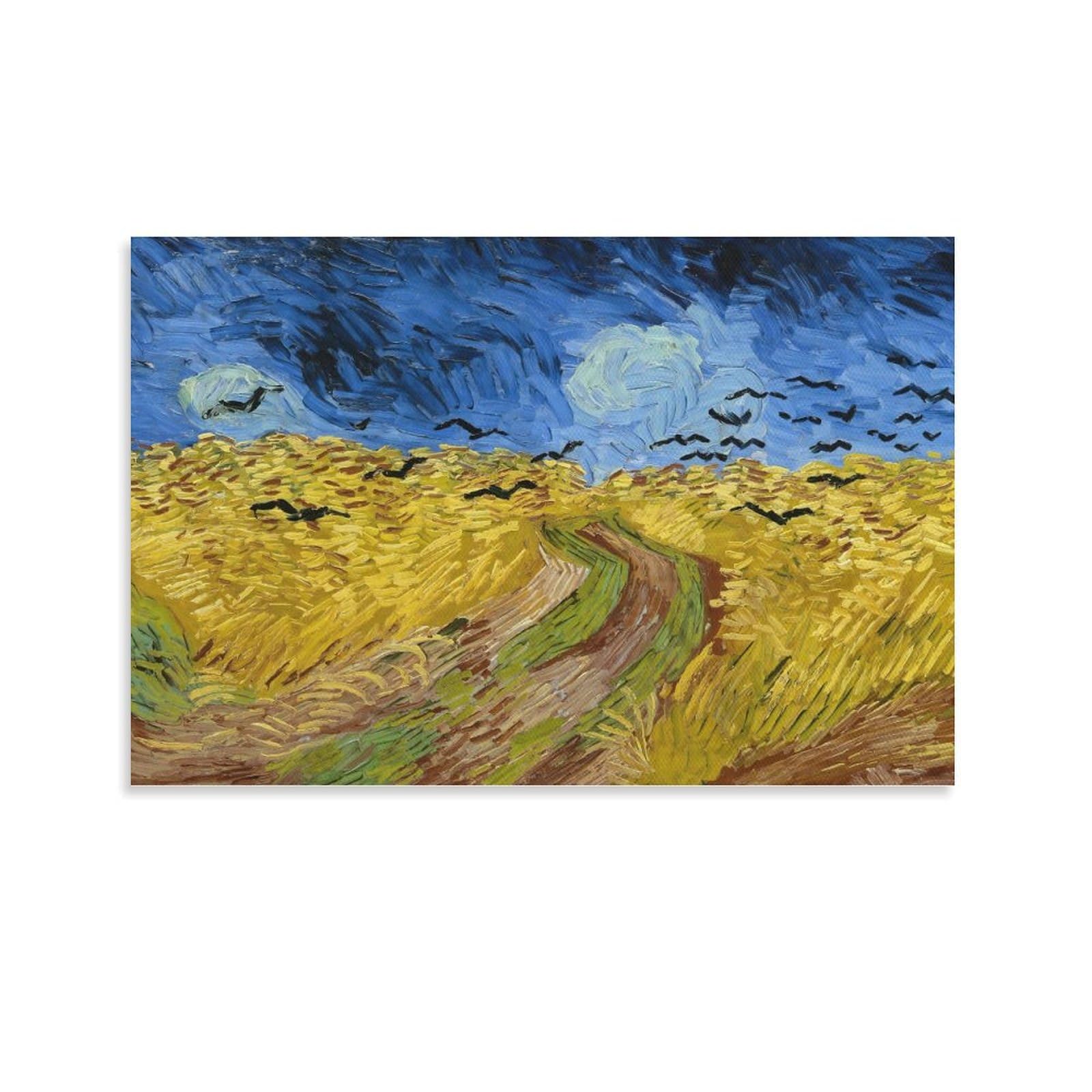 Luboyang Unframe Wheat Field With Crows By Vincent Van Gogh Poster; Canvas Print Poster Wall Art Decorative Painting; ; 12X18inch(30X45cm)