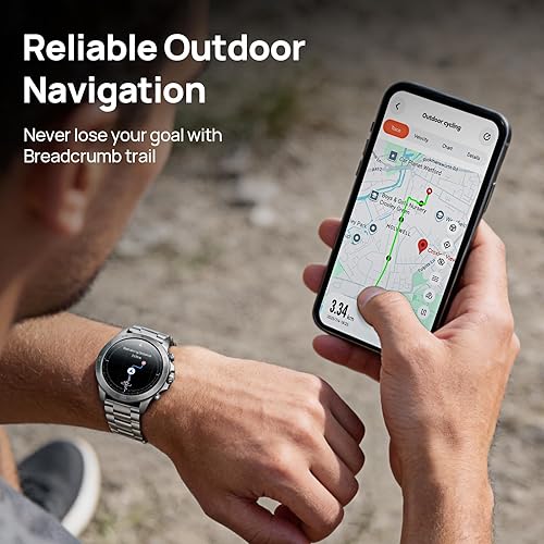 Miniatura 3 de mibro GS Explorer S - Reloj inteligente militar con titanio completo, compatible con mapas sin conexión, AMOLED de 1.32 pulgadas, GPS de doble banda