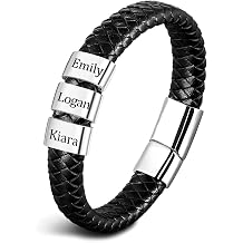 Fathers Day Bracelet Gifts Custom Bracelets with 1-6 Beads Dad Gifts Customized Mens Bracelet Personalized Gifts for Men Husband