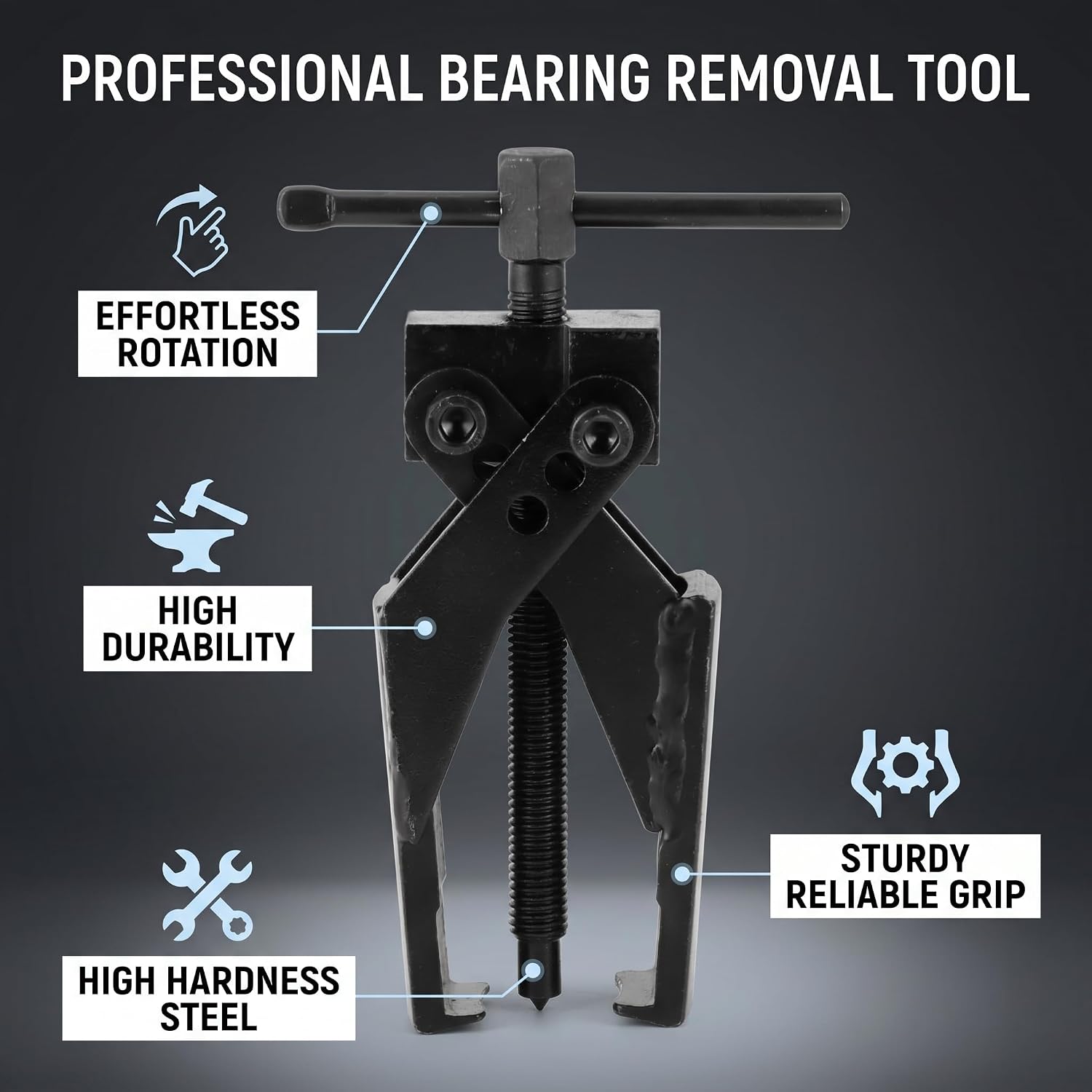 Yosoo Health Gear 2 Claw Puller Separate Single Hook CR Vs Puller Separate Lifting Device, 2 Jaw Bearing Puller Strengthen Bearing Rama with Screw Rod for Auto Mechanic Maintenance