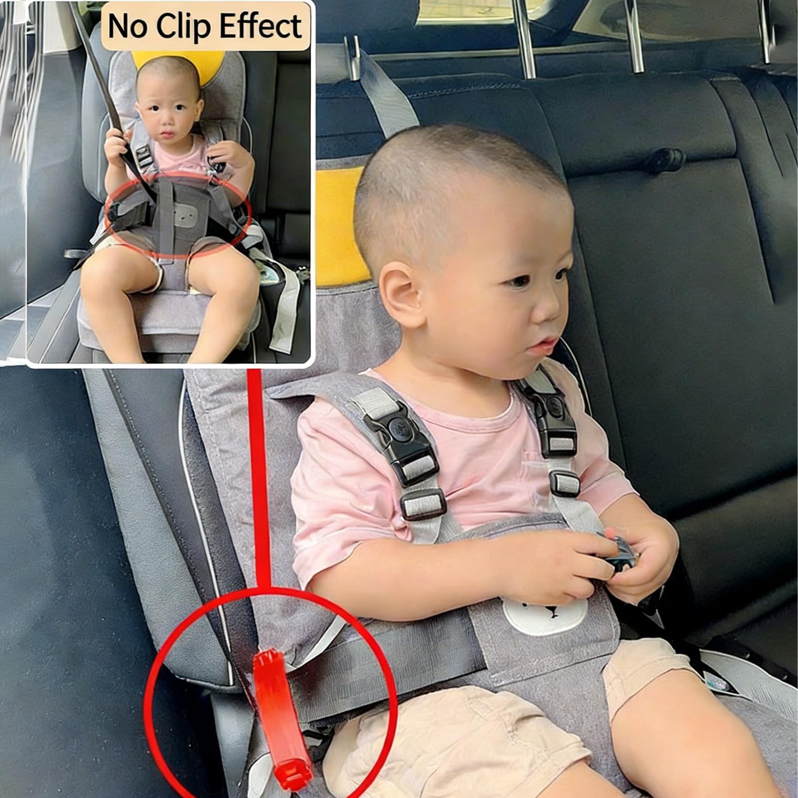 Seggiolino auto per bambini con/senza cuscino per aumentare l ' altezza per 6 mesi a 3 anni Facile da pulire e forte fissaggio Sedile per aumentare l ' altezza