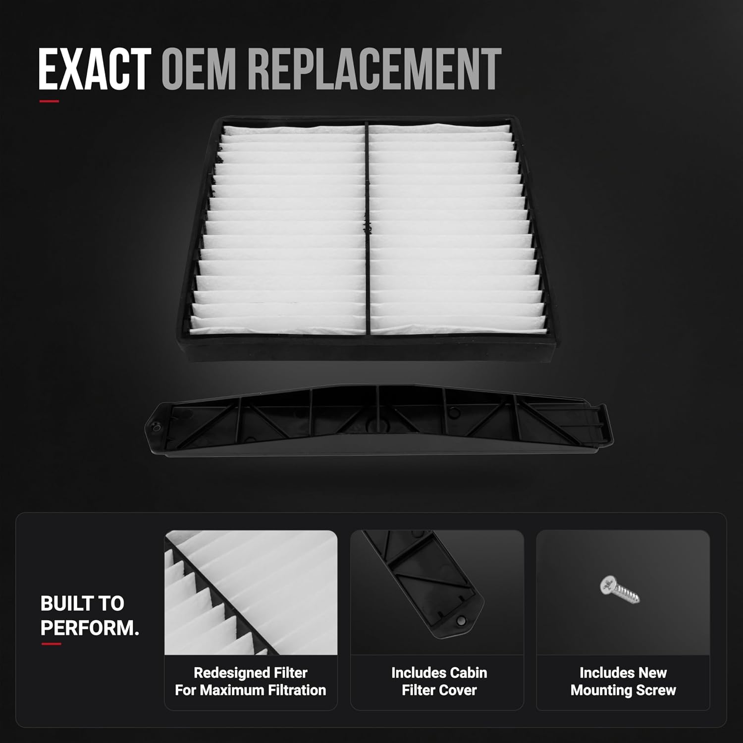 Cabin Air Filter Retrofit Kit - Compatible with Chevy, Cadillac and GMC Vehicles - Silverado, Sierra, Yukon, Tahoe, Suburban, Avalanche, Escalade - Replaces 259-200, 22759203, 103948, 22759208