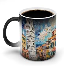 Cinque Terre And Pisa Tower Funny Heat Changing Mug Color Change Ceramic Coffee Cup Magic Mugs