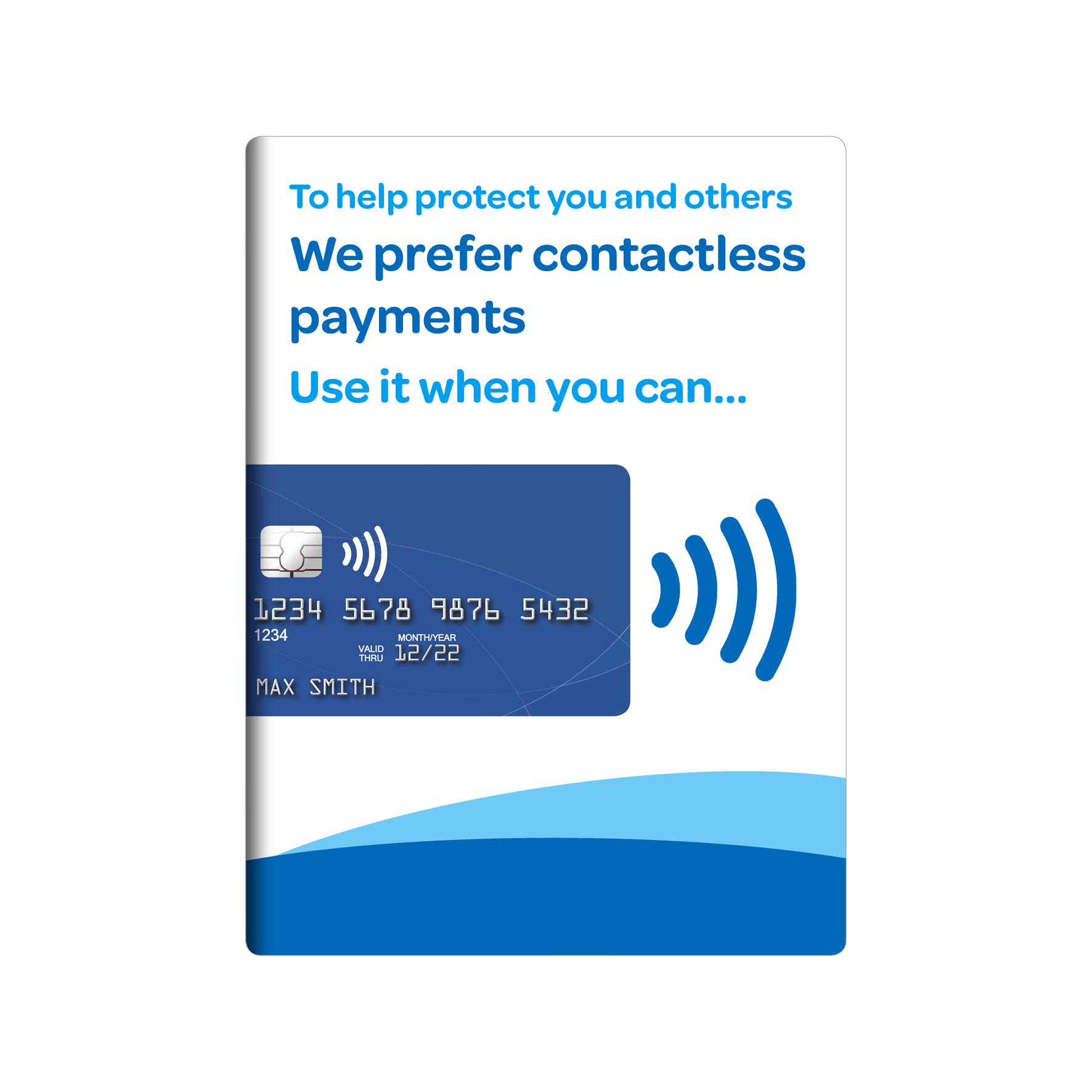 4X Contactless Payment Polite Notice Laminated Sticker 11x15cm for Social Distance Covid-19 Coronavirus Awareness at Entrance/Checkout IMMEDIATE DESPATCH