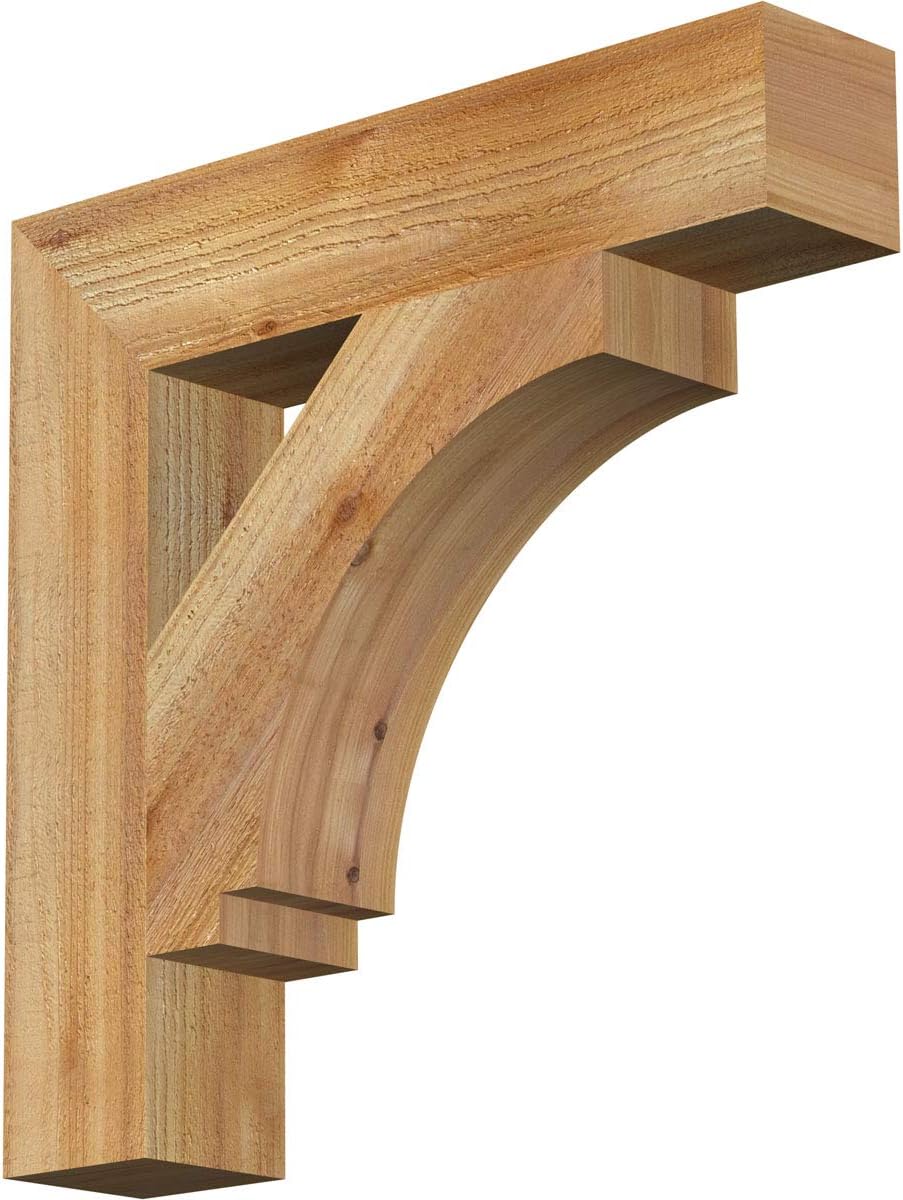 4"W x 30"D x 34"H Imperial Block Rough Sawn Bracket, Western Red Cedar