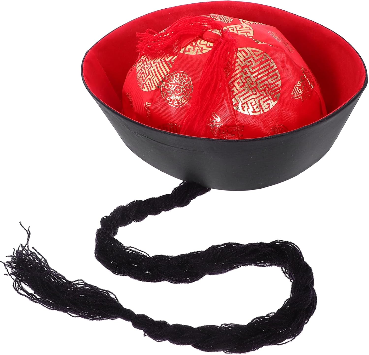 Unomor Cosplay Hat Authentic Chinese Style Headwear for Halloween Lightweight Traditional Qing Costume Accessory for Theatrical Productions and Festive Events