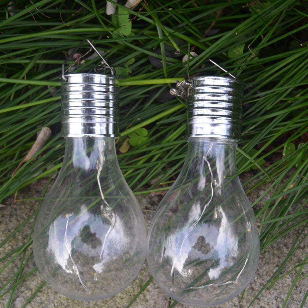 Abaodam Lot de 5 Ampoules solaires LED d'extérieur étanches à Suspendre pour Jardin, Cour, Camping (lumière Blanche Chaude)
