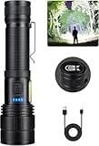 Rechargeable Flashlights High Lumen&comma; 990&comma;000 Lumens Super Bright Magnetic Flash Light&comma; 7 Modes with Cob Work Light&comma; Powerful Led Flashlight with Holster for Camping&comma; Emergencies&comma; Home