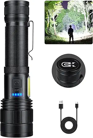 Rechargeable Flashlights High Lumen, 990,000 Lumens Super Bright Magnetic Flash Light, 7 Modes with Cob Work Light, Powerful Led Flashlight with Holster for Camping, Emergencies, Home