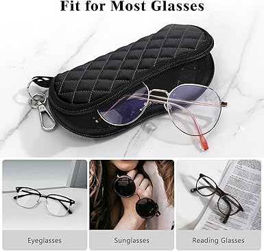 Lot De 4 Étuis à Lunettes Souples LHOEST | Cuir PU Imperméable | Pour Lunettes De Soleil Et De Vue