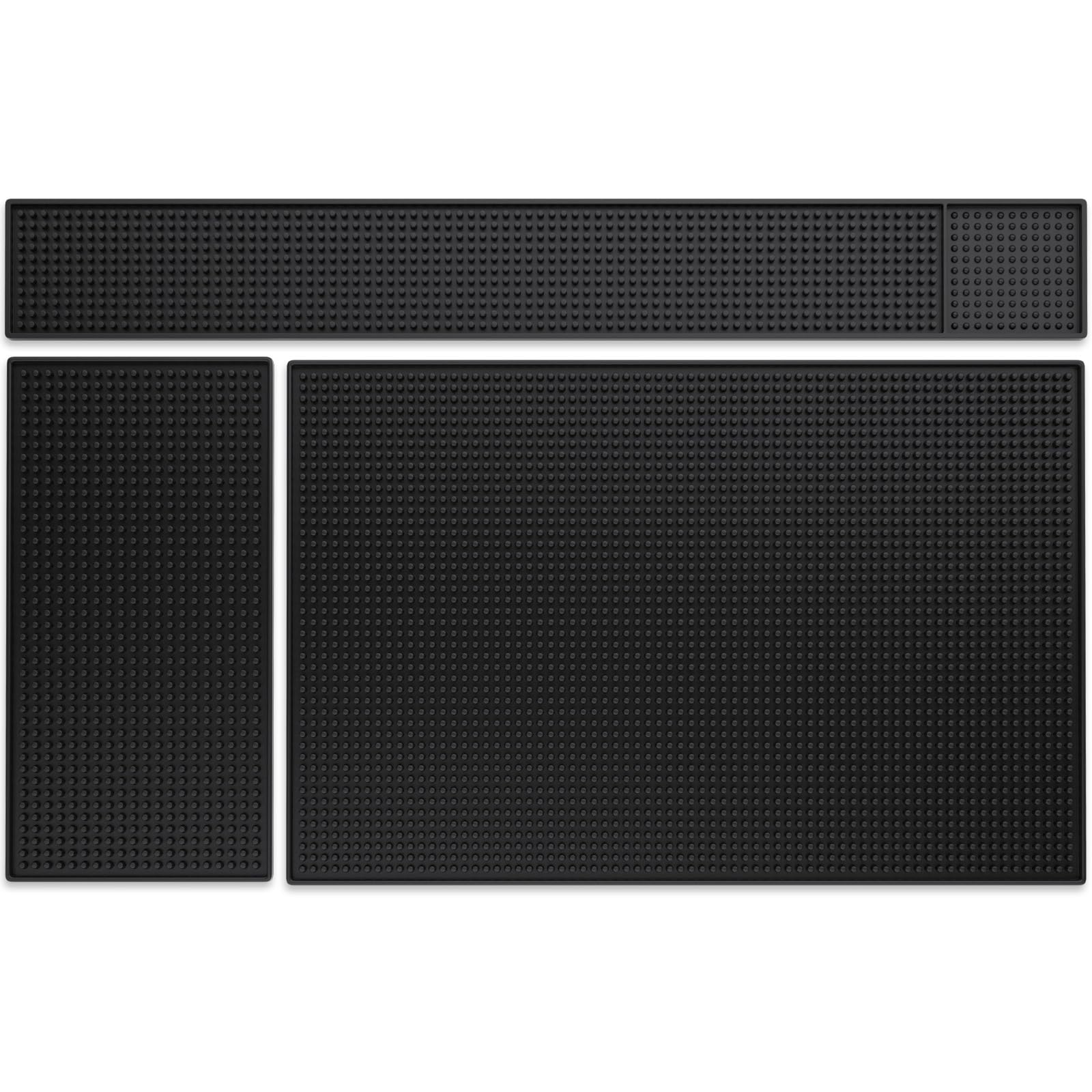 3PCS Black Rubber Bar Service Spill Mat, Bar Mat Set for Countertop — Amazon image 8