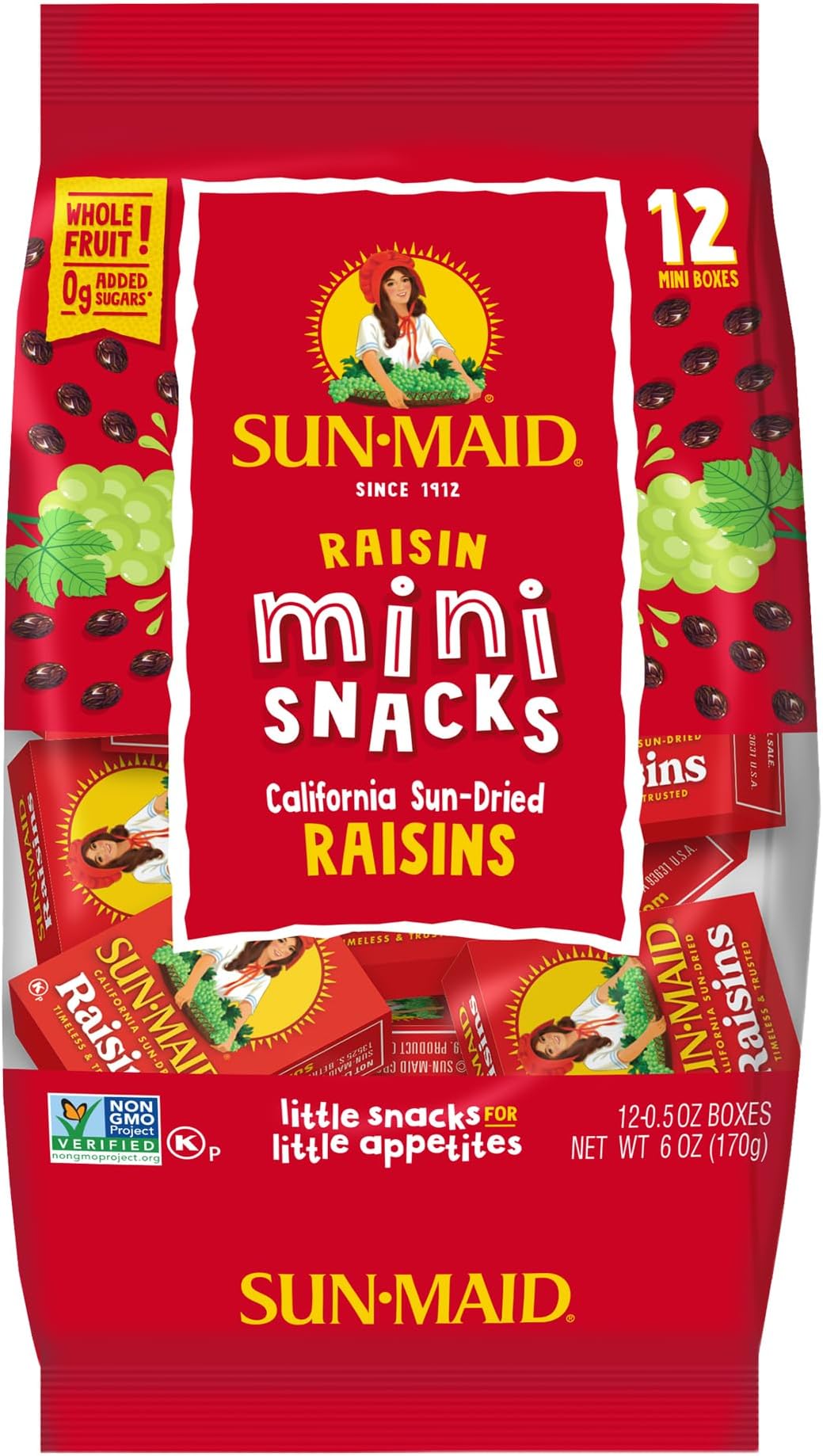 California Raisins Mini Snacks Bags, 6 oz