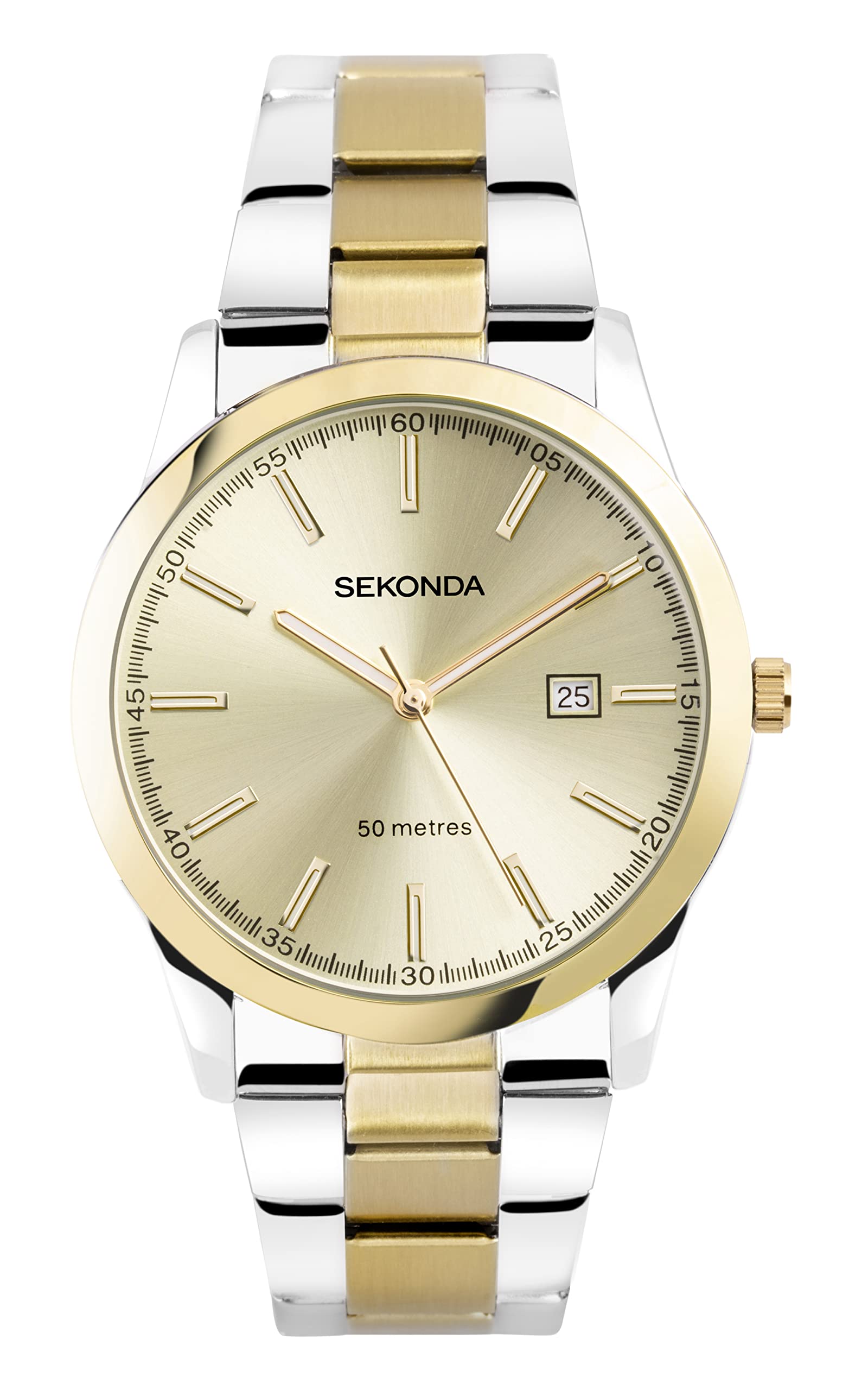 Sekonda Color Pop Orologio Uomo Al Quarzo 44 Mm – Cassa E Bracciale Bicolore Oro E Acciaio
