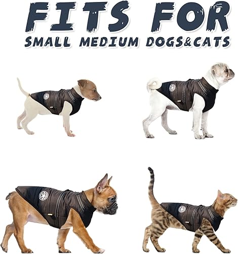Miniatura 6 de AIMYDOG Abrigo de invierno cálido para perro, chaqueta deportiva de moda para perro con arnés integrado, chaleco cómodo reflectante y ajustable,