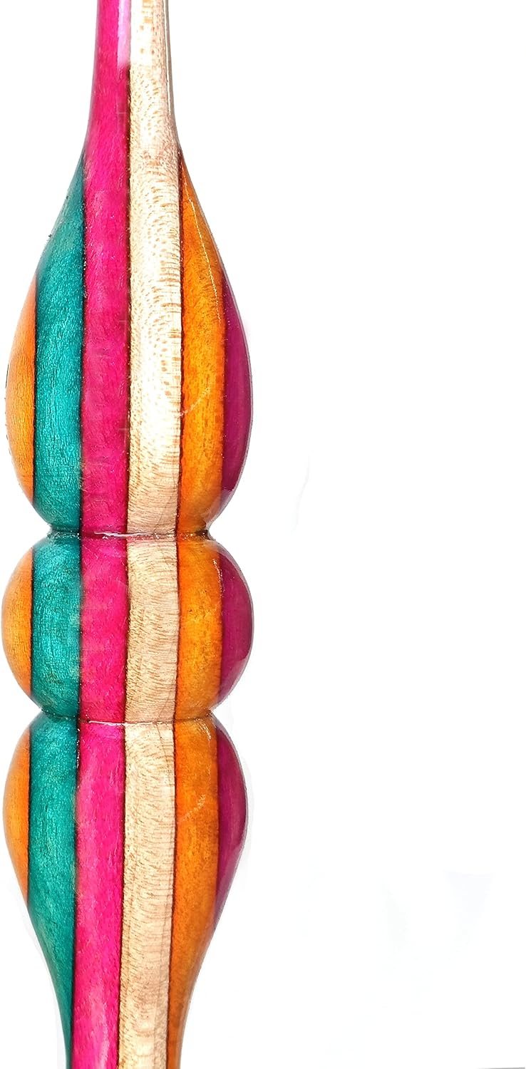 Wood and Resin Mix Crochet Hook 7" Set of 15 pcs -Wooden Ergonomic Soft Handle Crochet Hooks Knitting Needle- Resin Handle Crochet Hook Knit Craft Knitting Needle Weave Yarn/Best Gift (Mixed Wood).