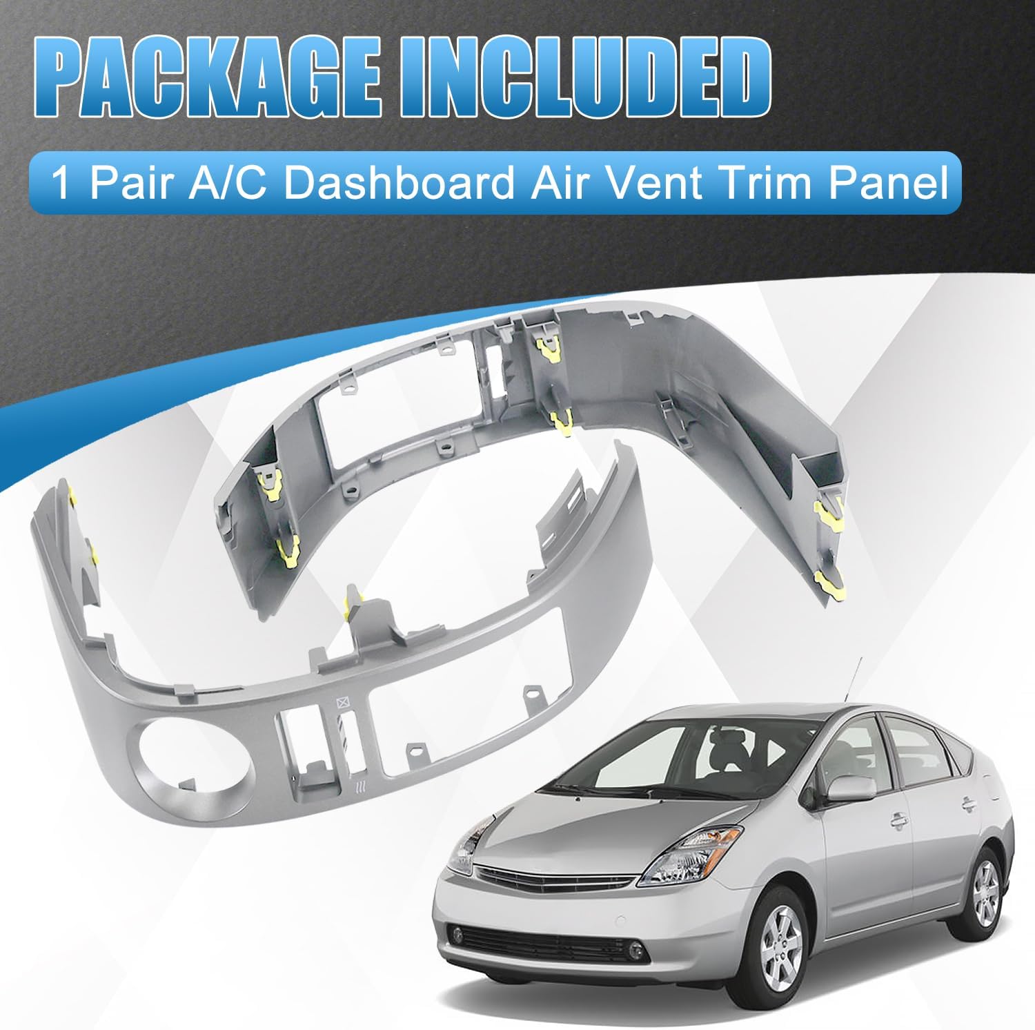 1 Pair Center A/C Dash Air Vent Trim Panel Dashboard Cover Compatible with Toyota Prius 1.5L 2004 2005 2006 2007 2008 2009 Air Vent Outlet Panel Left and Right Side Replaces 5567047060 5568047020