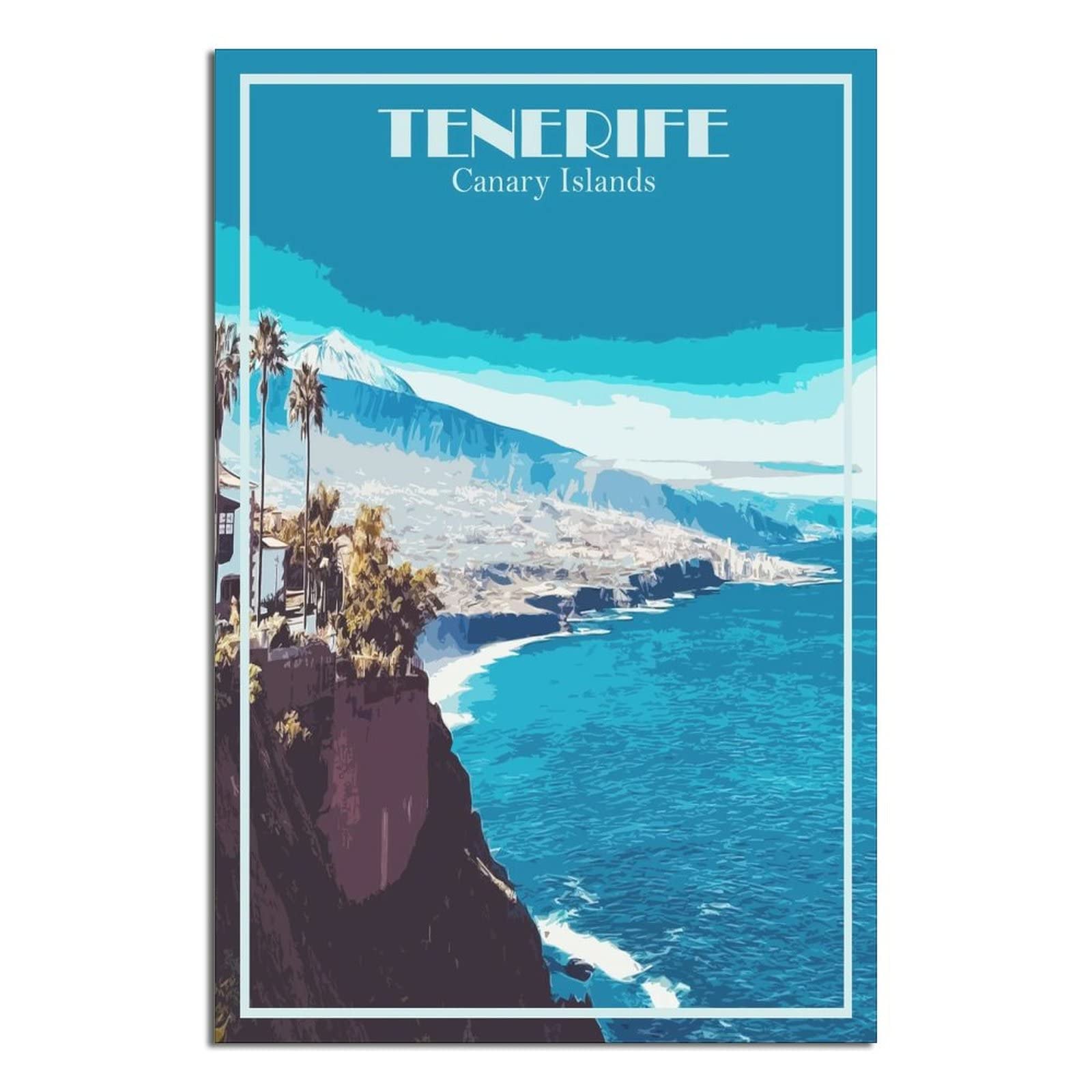 Kziwq T276 Metal Tin Sign Tenerife Canary Islands Tin Sign Vintage Rustic Decor Cave Coffee Shop Bar Bedroom Home Wall Decor Nostalgic Tin Sign 15X30cm