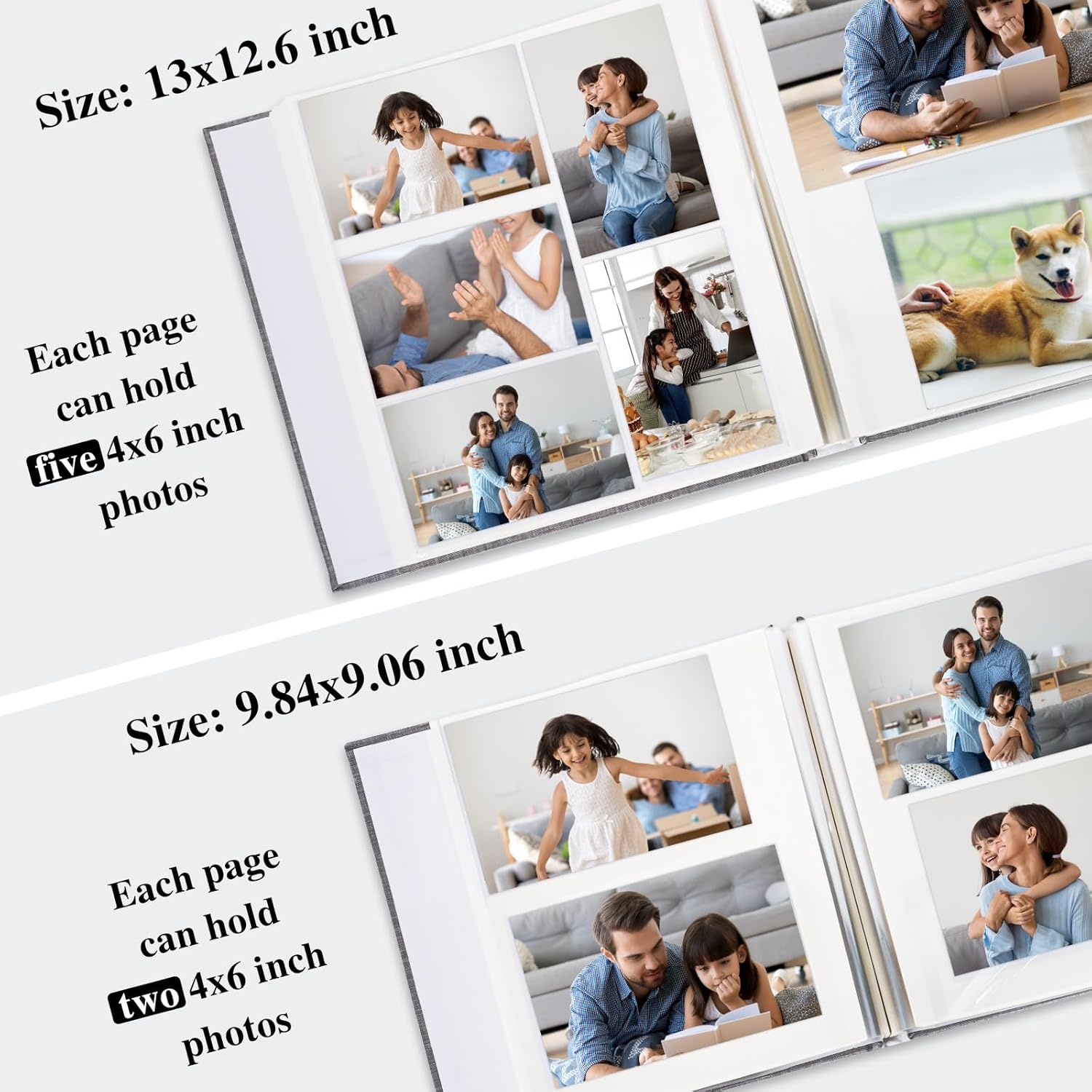 Vienrose 9.84x9.06 Inch Self-Adhesive Photo Album Linen Cover Arch Window Scrapbook Album 40 Pages Blank Inner Page Memory Book with A Metallic Pen, Beige - Image 4