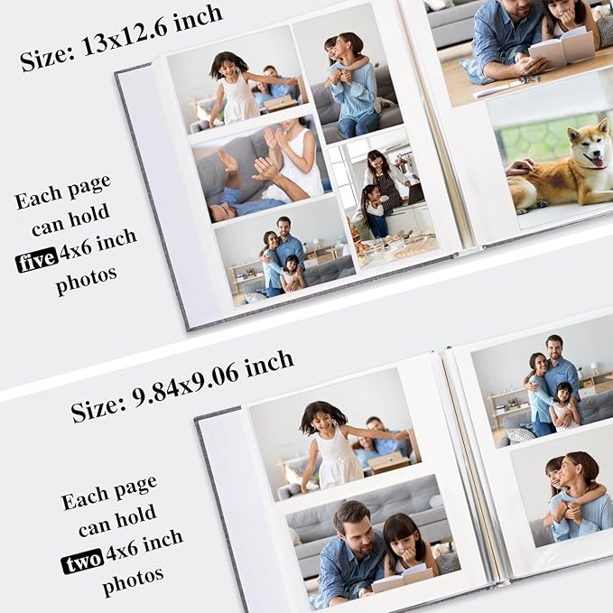 Álbum de fotos adhesivo Vienrose 40 páginas beige 9.84x9.06 pulg miniatura 6