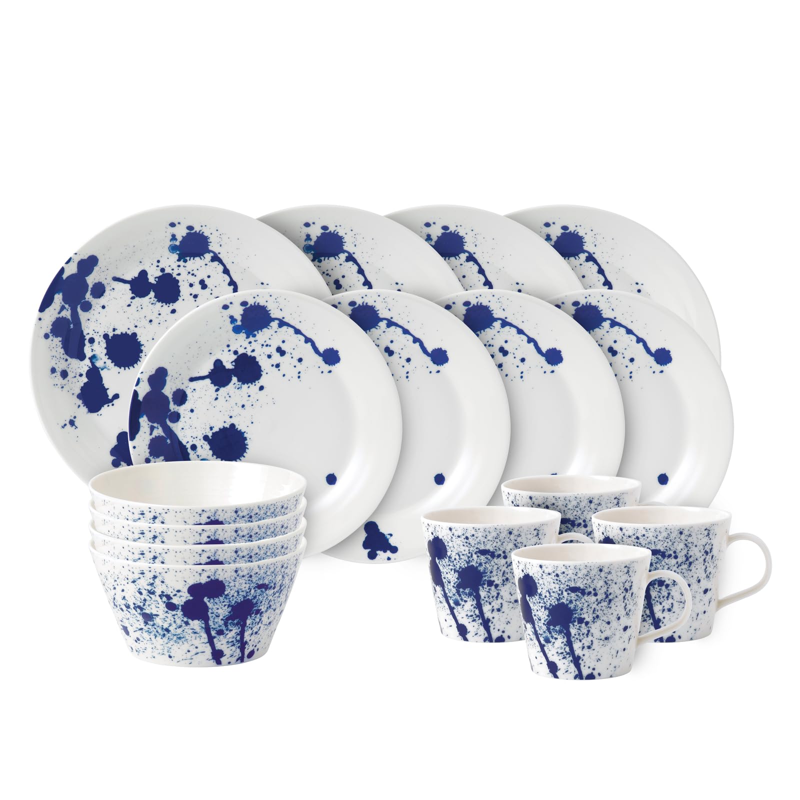 Royal Doulton Blue 1815 Pacific Dinnerware Set Splash, 16 Piece Set
