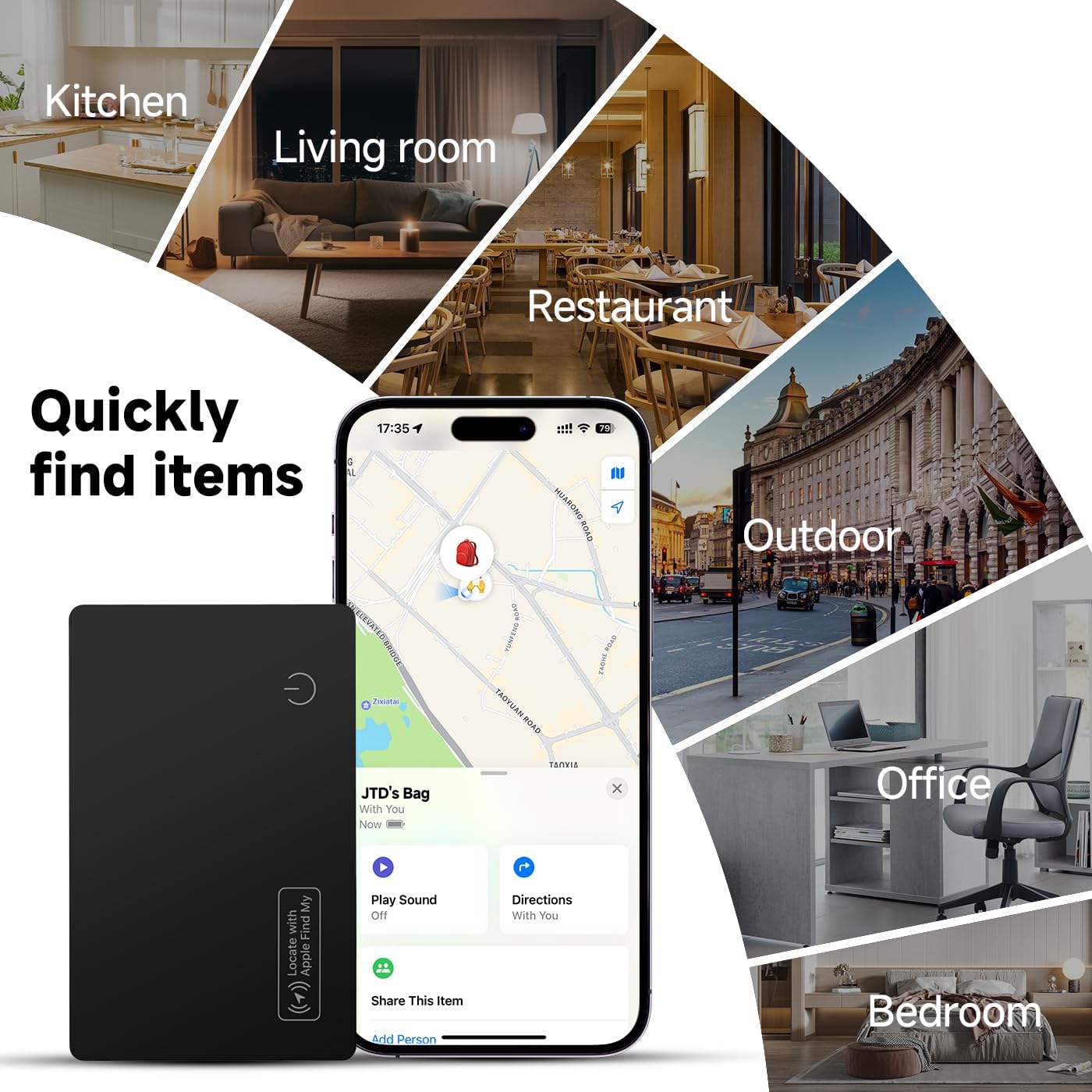 4-Pack Family Value Bundle: 2026 Apple MFi Certified Air Card Tag Tracker Wallet Tracker Card| Ultra Slim 0.07in, IP68 Waterproof | Works with Apple Find My (iOS) | for Wallets, Keys, Luggage,Bags - Image 8