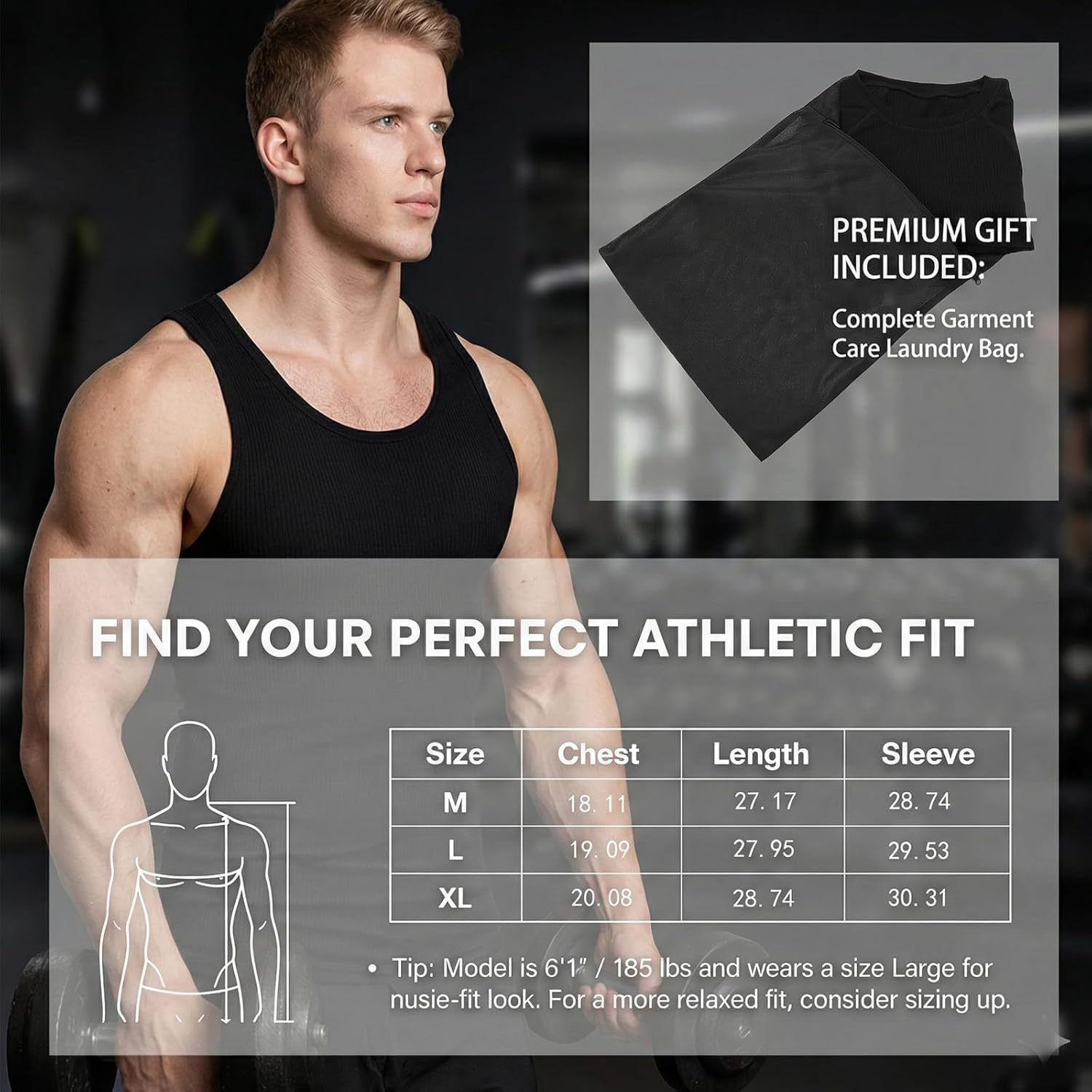 TrailTech Men's Ribbed Tank Tops Knit Casual Sleeveless Workout Muscle T Shirt Gym Undershirts Beach Tank - Image 8