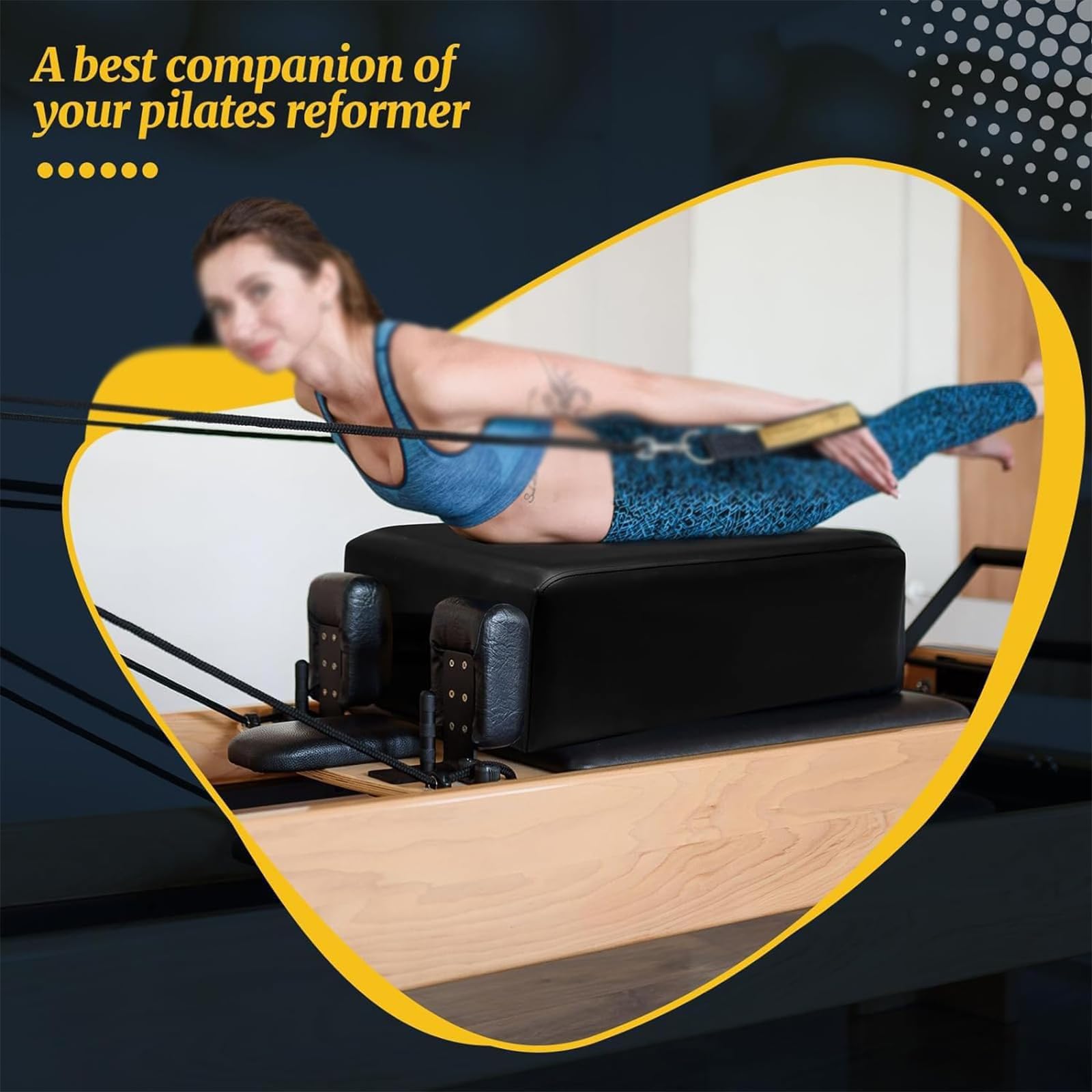001, Pilates Sitting Box, Pilates Box para Reformer, Pilates Reformer Box para Ejercicios Que Mejoran El Rango De Movimiento Y La Flexibilidad, Se Puede Usar De Forma Independiente