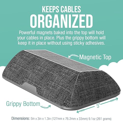 Miniatura 2 de Smartish Soporte magnético para cables, organizador de calcetines Wrangler con clips magnéticos para gestión de cargadores en escritorio, mesita de