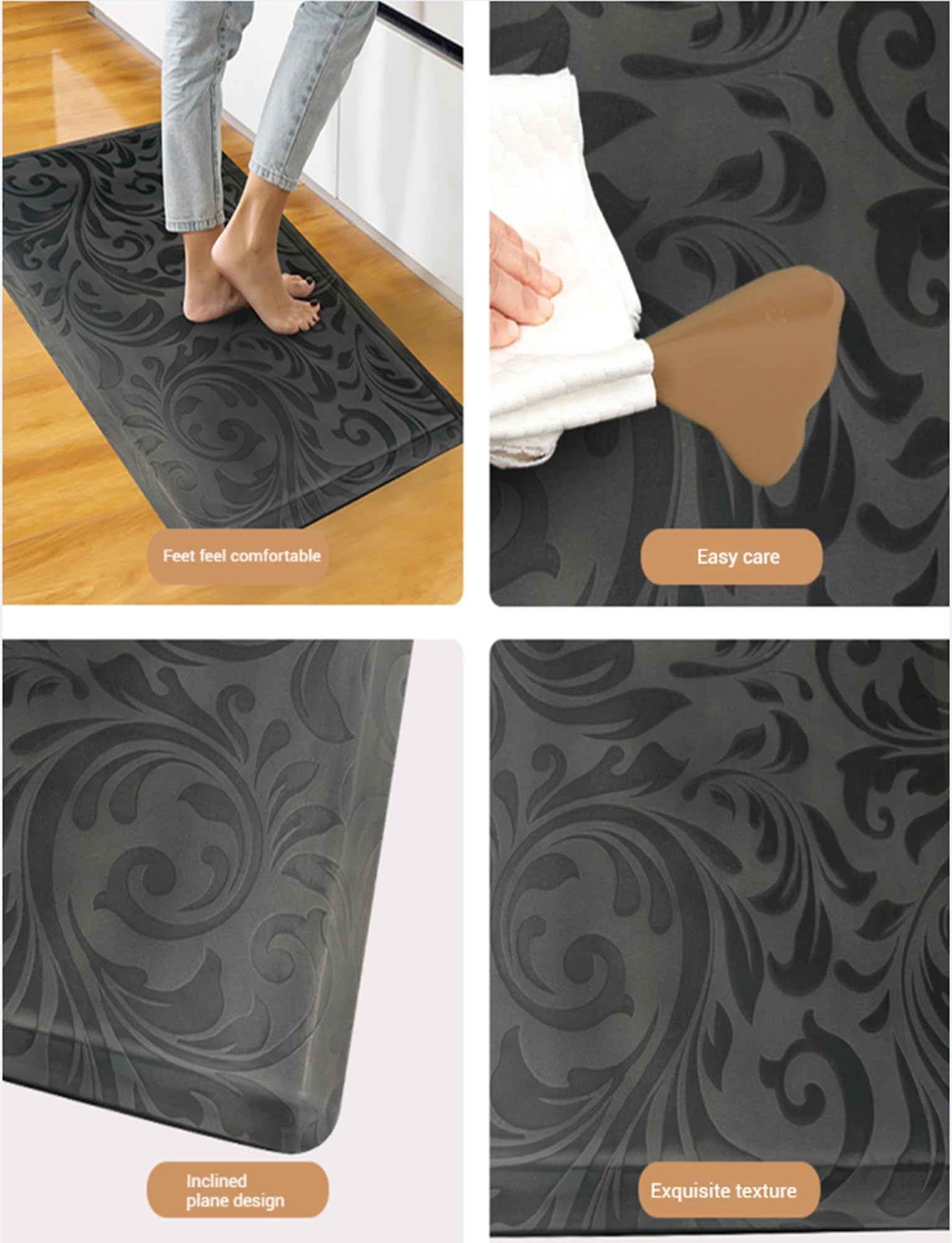 Genérico Tapete Acolchado antifatiga, Impermeable y Antideslizante, cómodo for Estar de pie, for el hogar, la Oficina, la lavandería y el Escritorio (61 x 89 cm).(Style3)