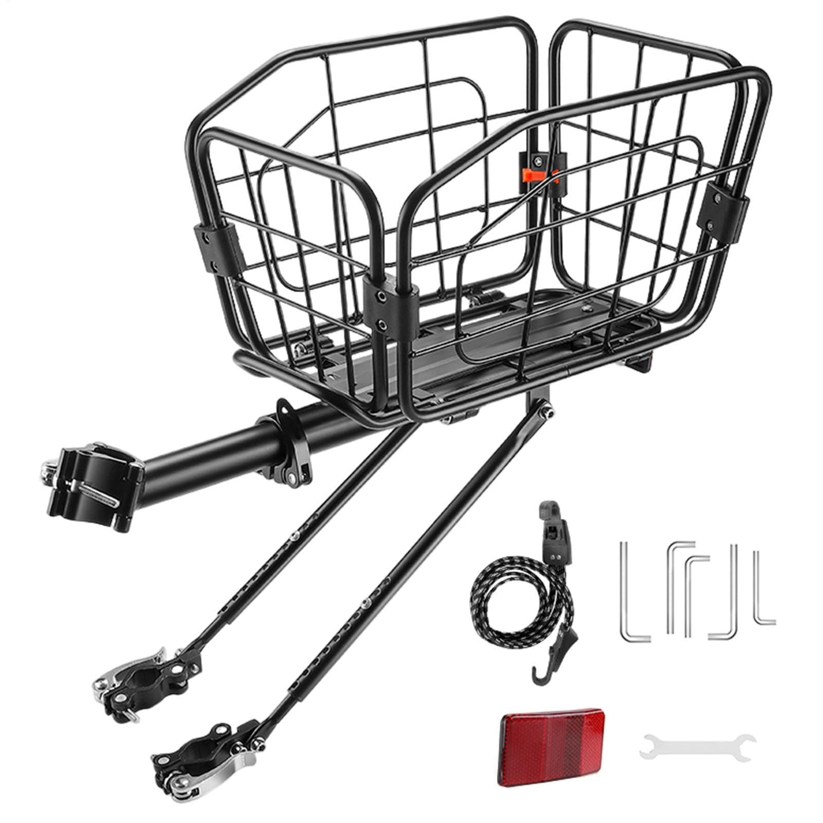 Cestino posteriore per bicicletta | 20 litri stabile cestino portabagagli | – cestino per bicicletta da montaggio sul portapacchi posteriore | per viaggi commerciali, bici da strada, escursioni in citt