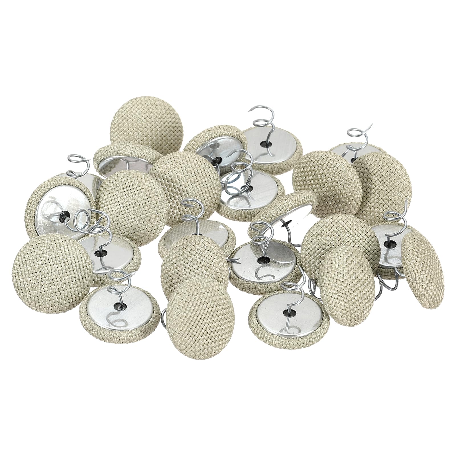 QUARKZMAN 24Pcs Punti Tappezzeria per Spilli Twist, 20mm Spilli Gonna Letto Punti Twist Rivestiti Tessuto per Copriletti Gonna Letto Poltrone Mobili Coperture, Grigio Chiaro