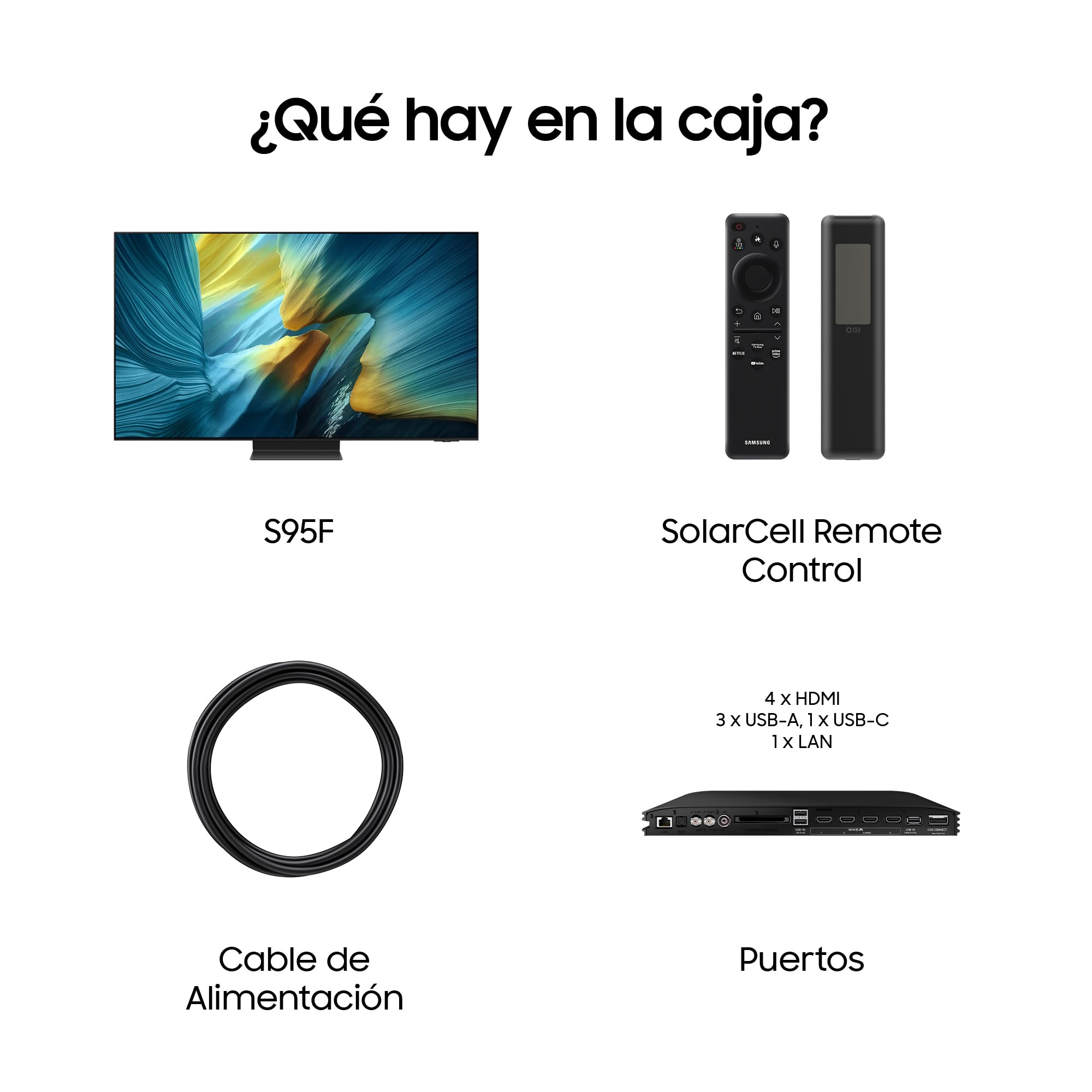 Samsung TV 55 Pulgadas OLED S95F 4K Smart TV con Vision AI, Pantalla SIN Reflejos y Paquete de contenidos Rakuten TV [Clase de eficiencia energética G]