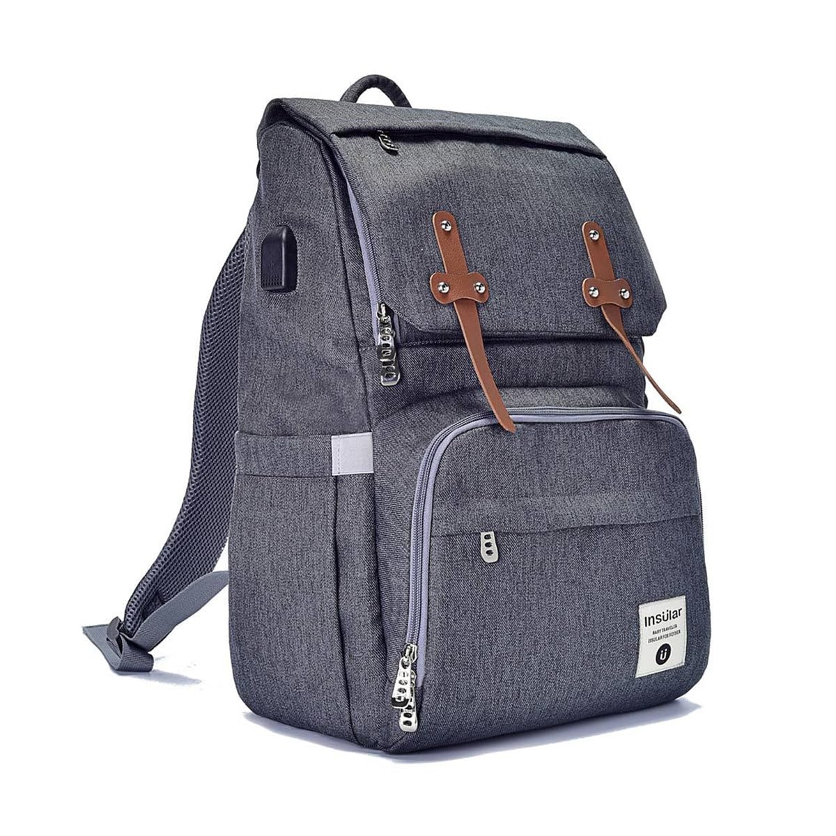 SONARIN Grande Capacité Polyvalent Sac à Dos à Langer Bébé,Mode Sac à Langer avec Port USB,Voyage Sacs de Maternité Sacs à Couches avec Matelas à Changer & Crochets de Poussette(Noir)