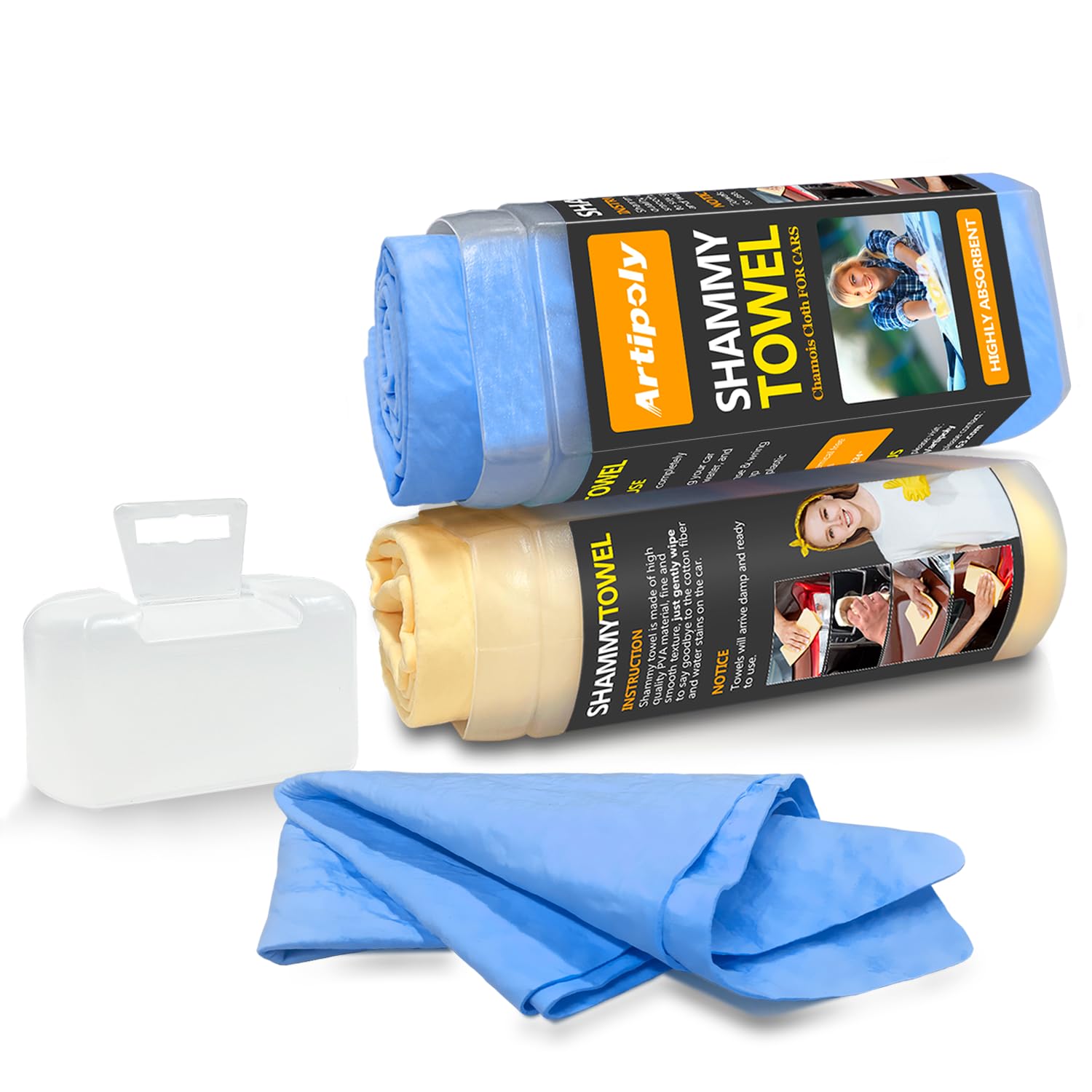 Premium Shammy Cloth For Car Drying - 2pk(26"x17") - Super Absorbent Synthetic