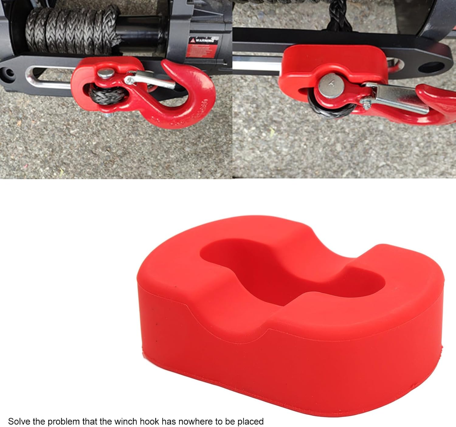 Winch Hook Rubber Block High Toughness Prevent Rattling Red Hook Isolator for 9500 Lbs and Up Winches