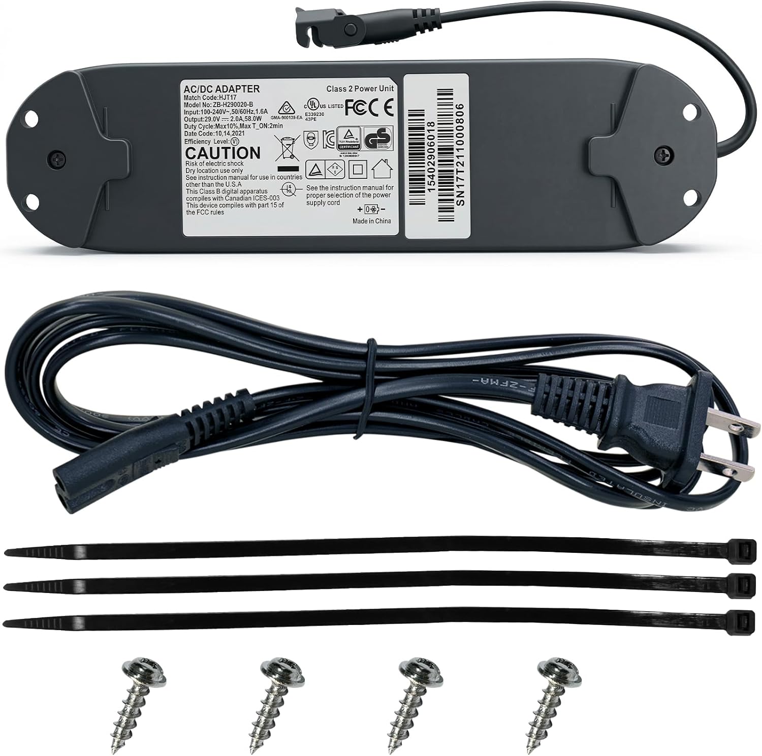 Replacement for Easy Going Adjustable Bed EG LF Adjustable Base AC/DC Power Adapter GS05802900180B ZB-H290020-B