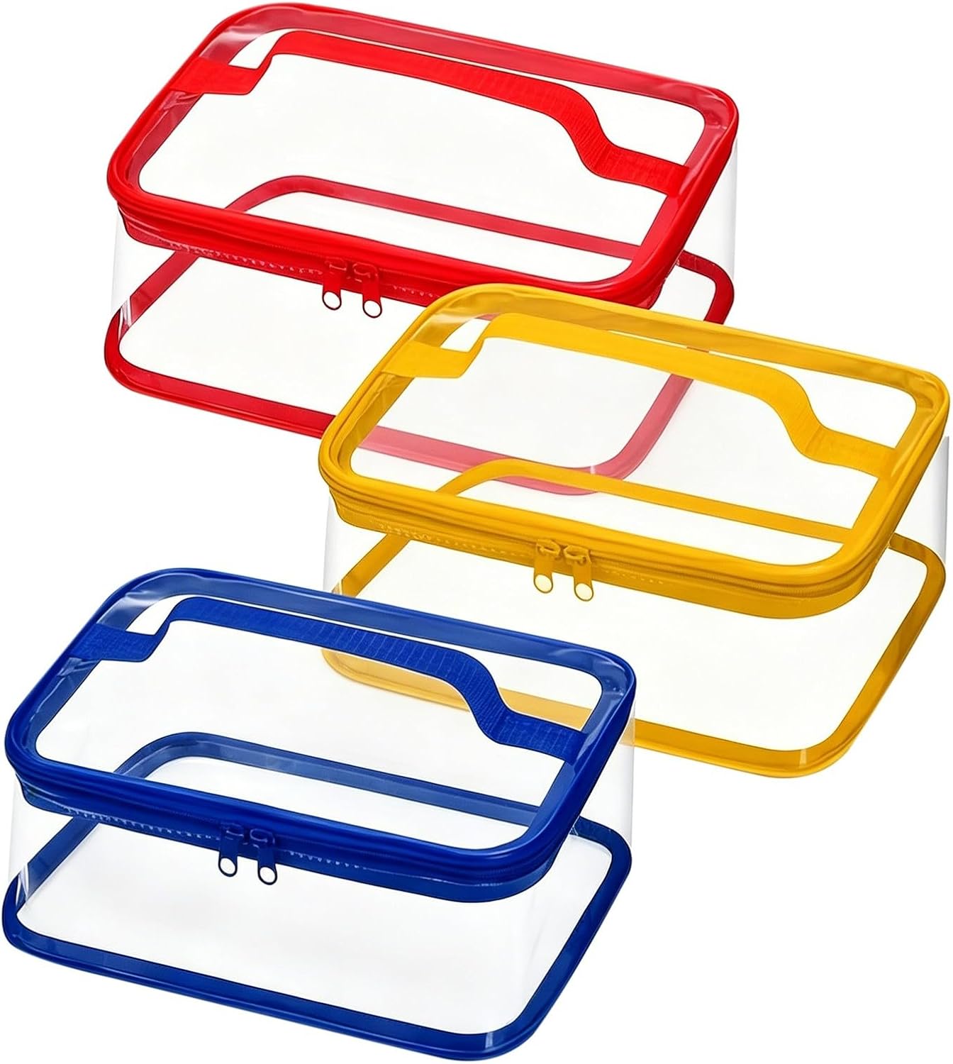 6 Pack Toy Storage Bags with Handles, Clear Toy Organizer, Large Capacity Organizer, Waterproof PVC Toy Organization and Storage for Building Blocks (Color#3Pcs)