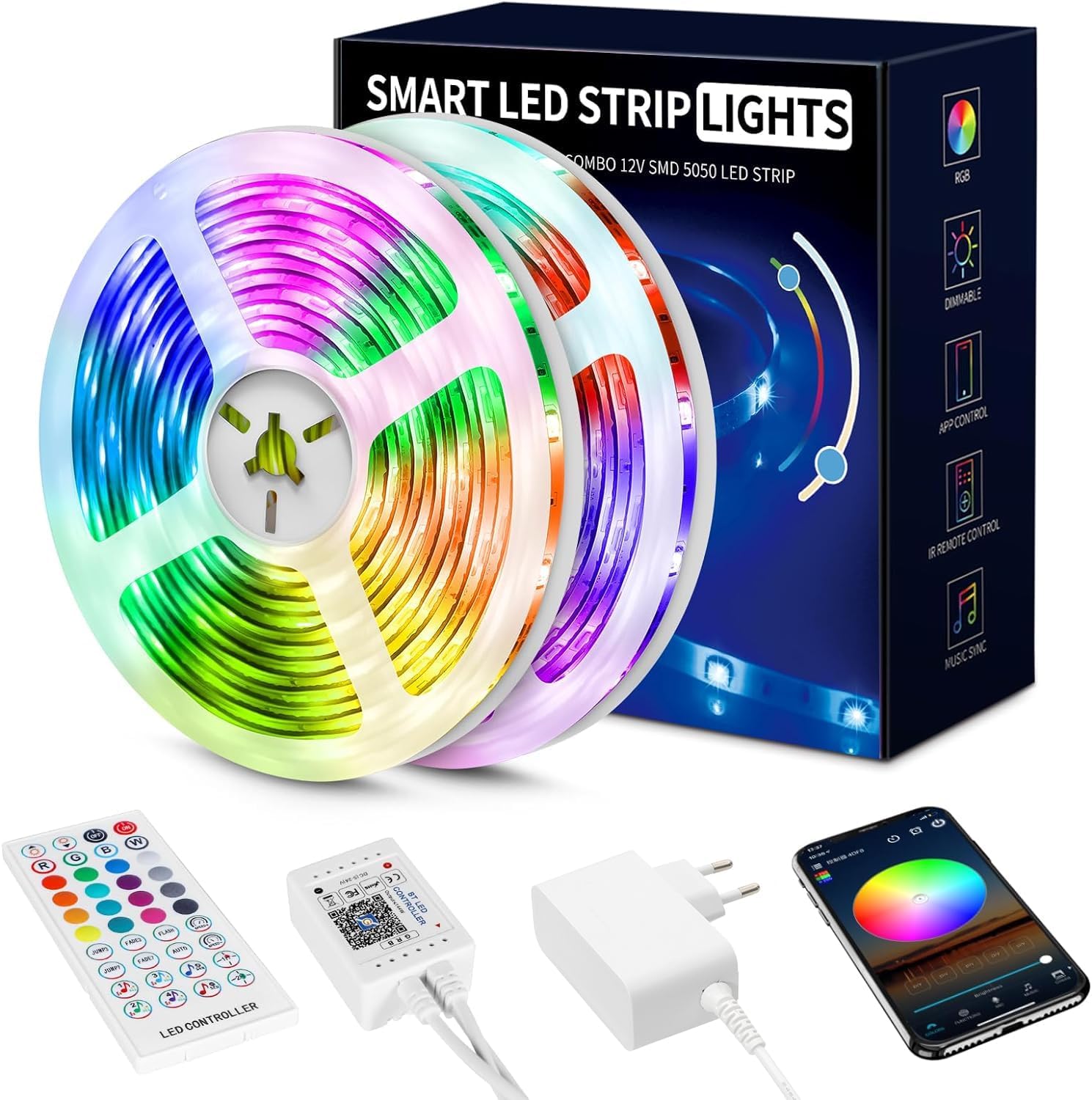 Telecomando Led Striscia LED RGB 5 Metri 30 LED/m - Luce Colorata USB Con Telecomando 24 Tasti Luci Led Camera Da Letto - Foto 5