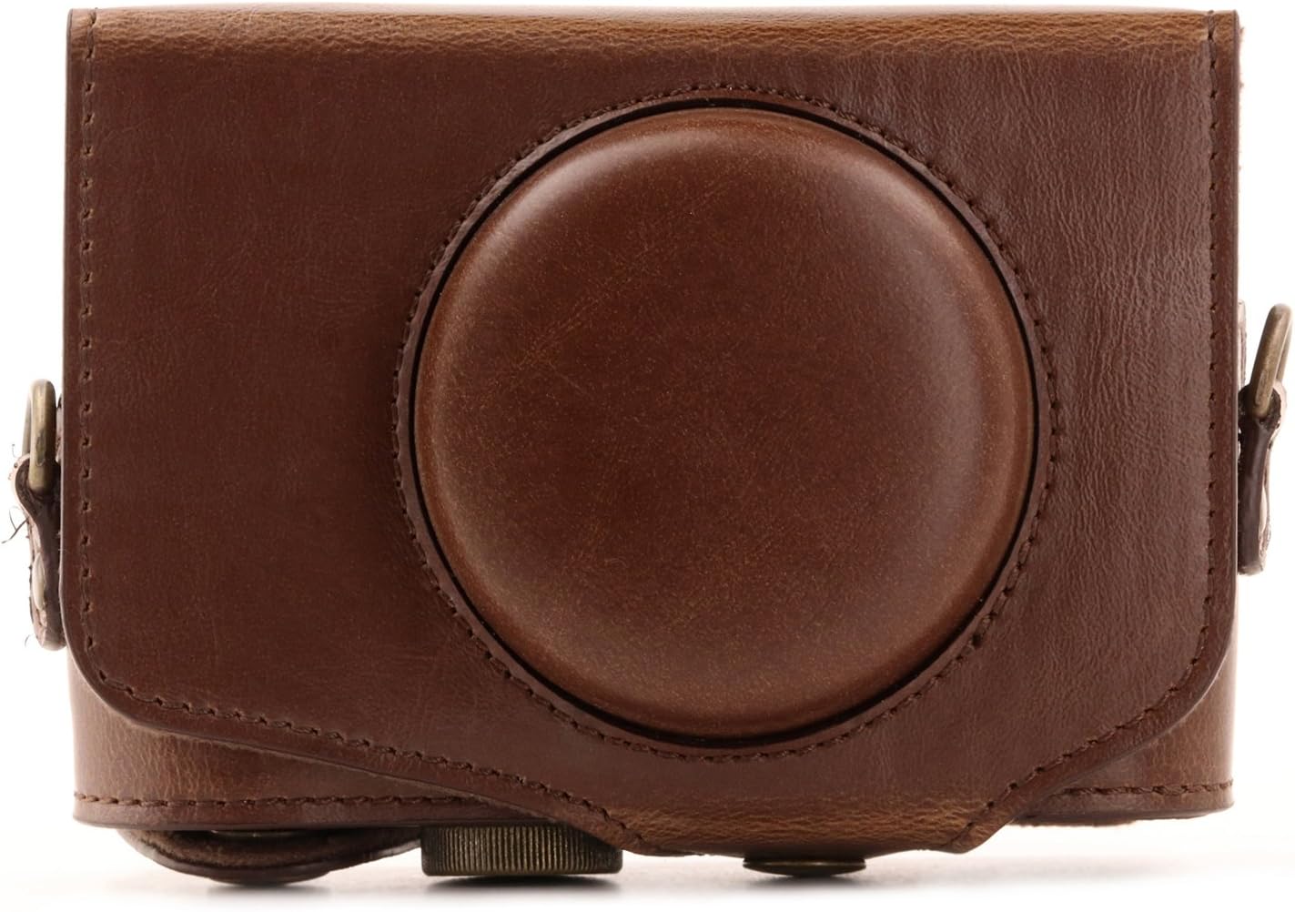 MegaGear MG1174 Canon PowerShot SX740 HS, SX730 HS Ever Ready Leather Camera Case with Strap - Dark Brown
