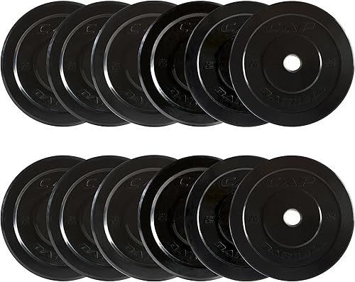 Miniatura 24 de CAP Barbell - Juego de discos olímpicos de goma de 2 pulgadas con soporte de 6 postes, 100-370 libras, múltiples opciones